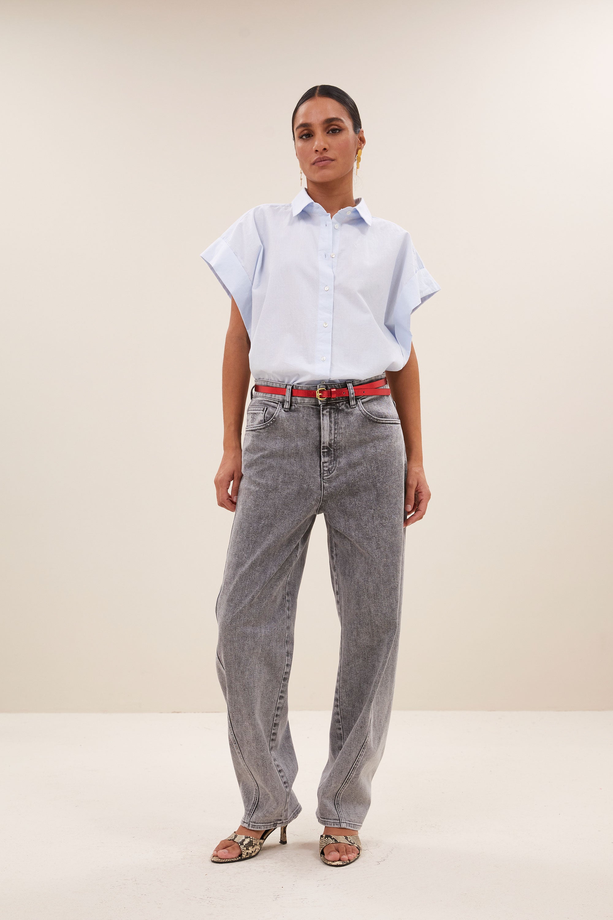 pixie chambray blouse | light blue