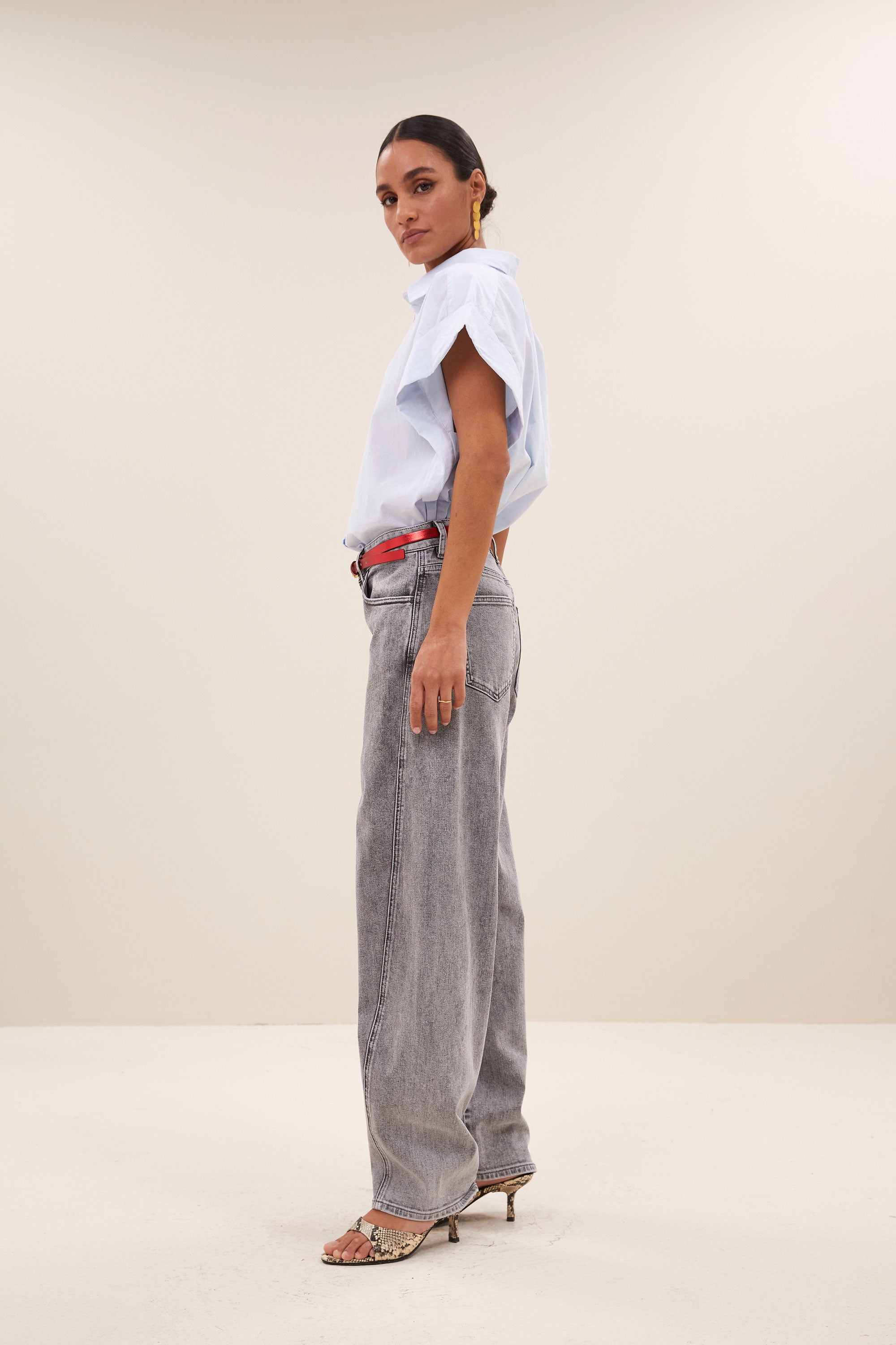 pixie chambray blouse | light blue