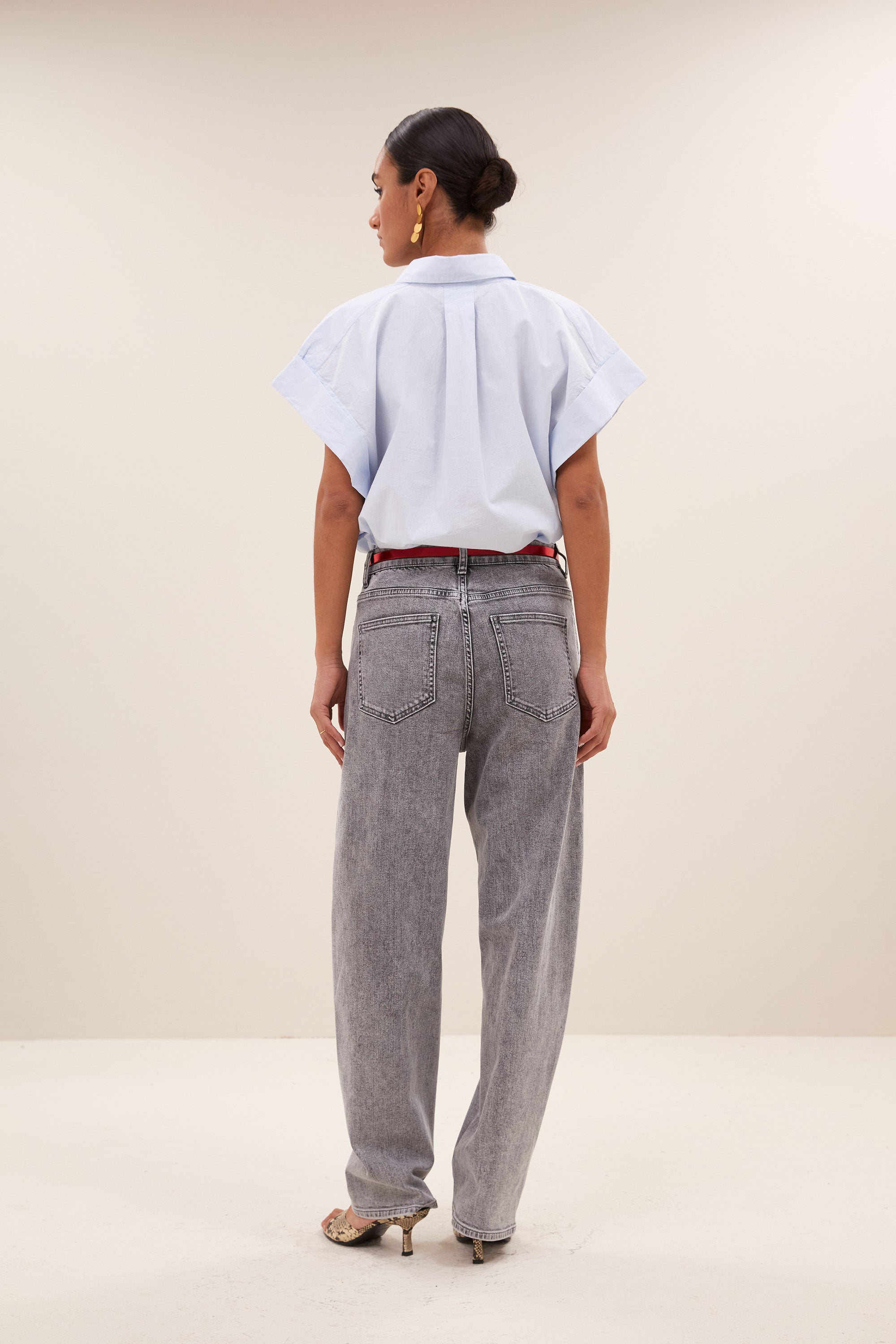 pixie chambray blouse | light blue