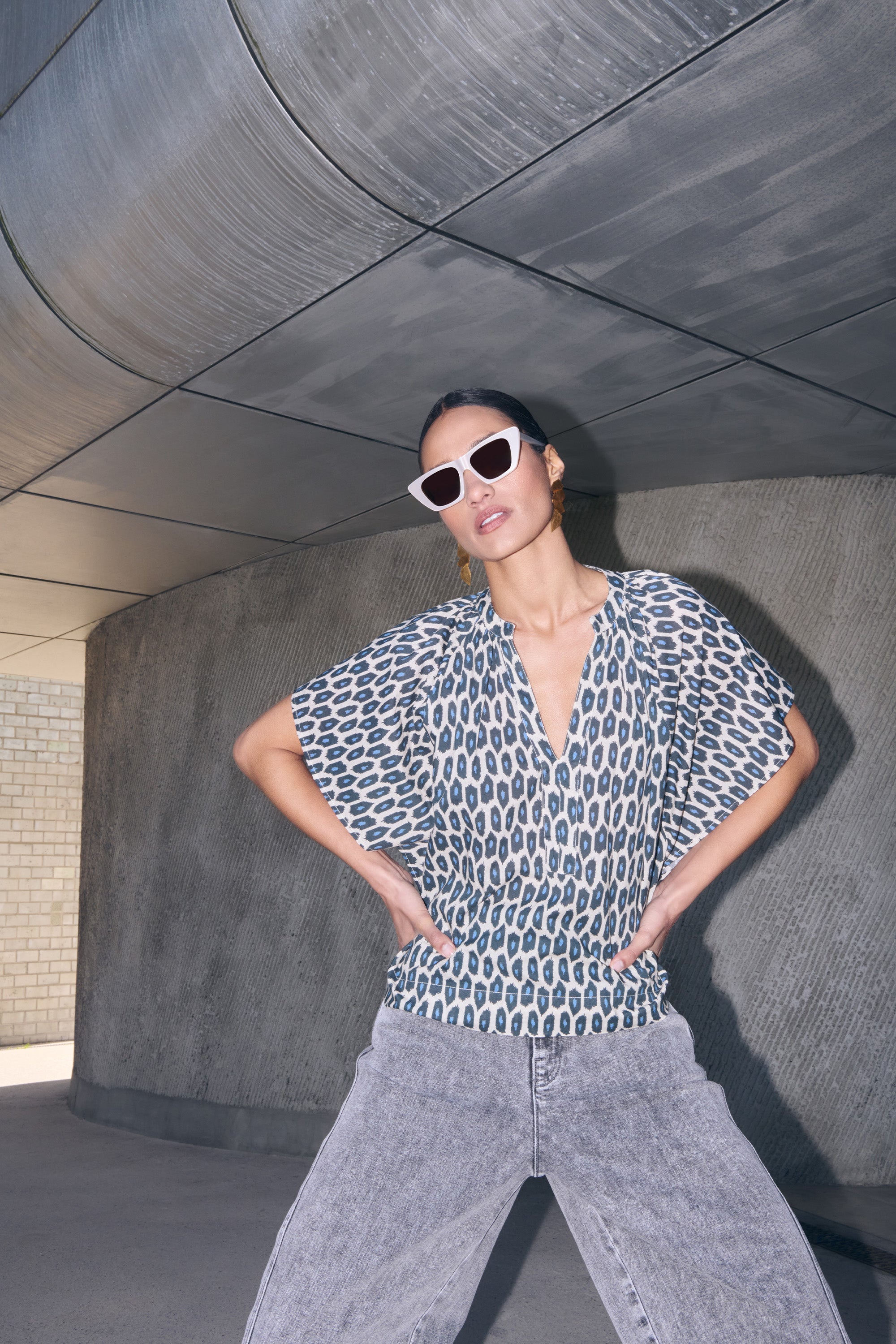 blouse - vina paris cheetah blouse - paris cheetah - by-bar