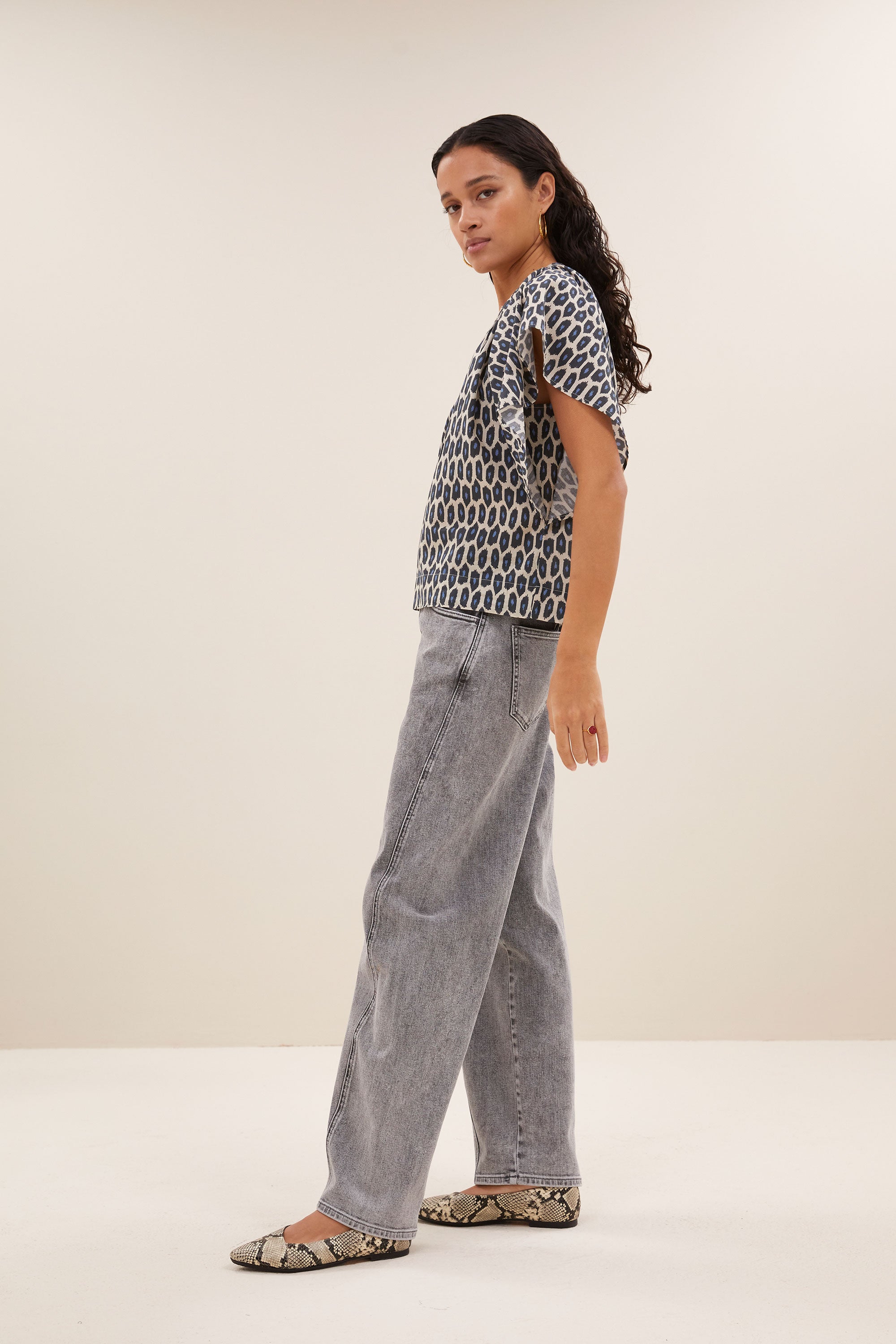 blouse - vina paris cheetah blouse - paris cheetah - by-bar