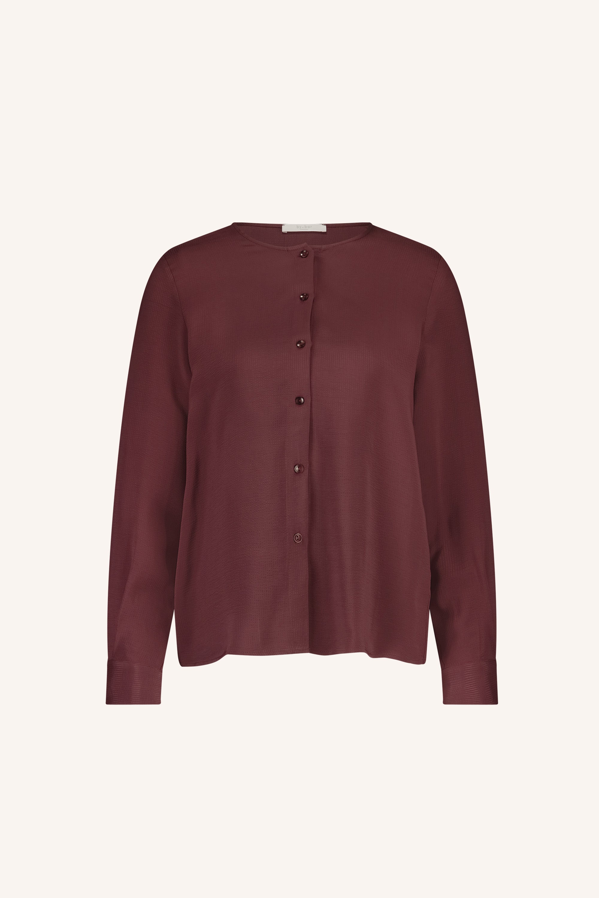 noi satin stripe blouse | pecan