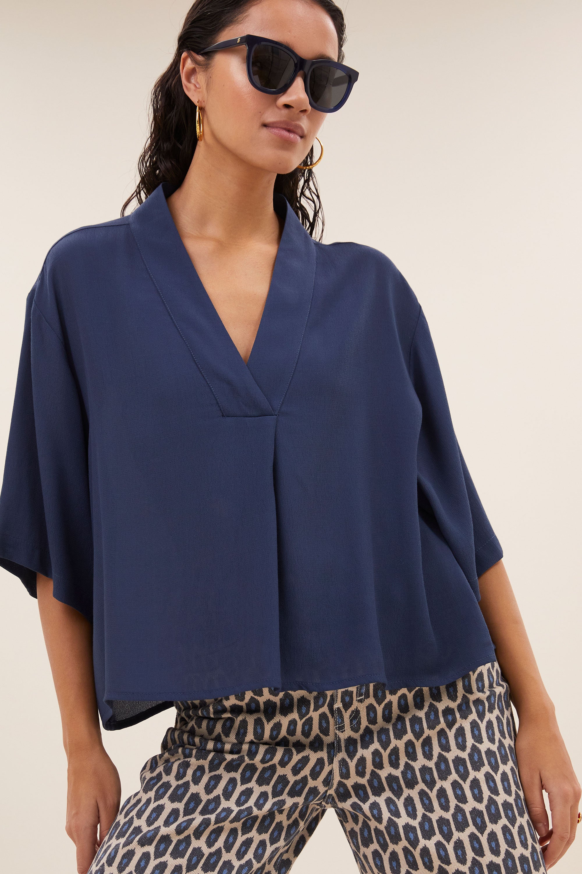 owen viscose blouse | winter blue