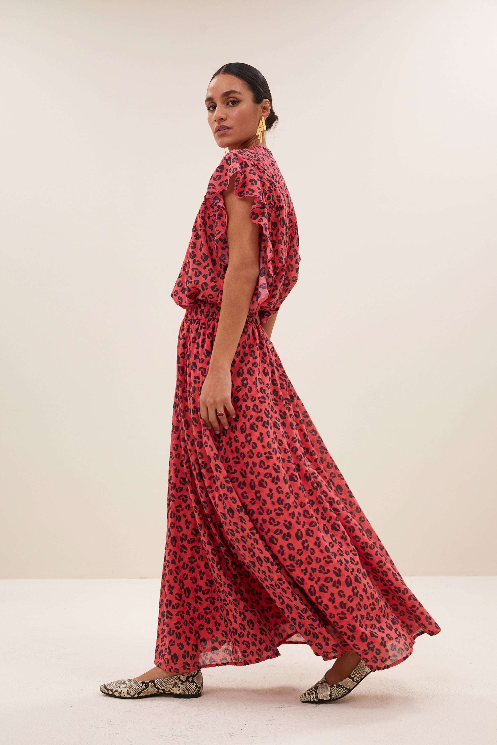 danee red cheetah blouse | red cheetah print