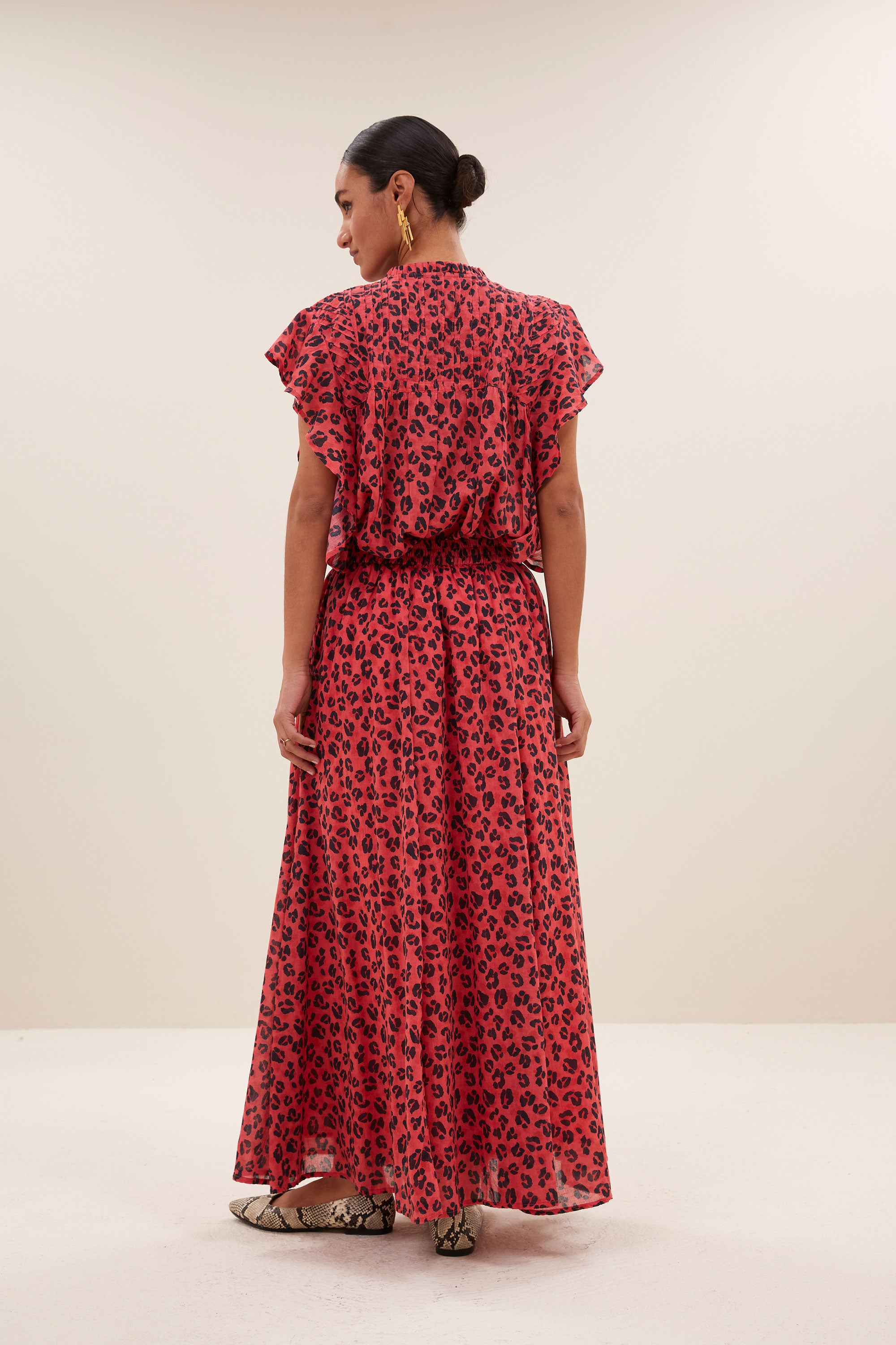 danee red cheetah blouse | red cheetah print