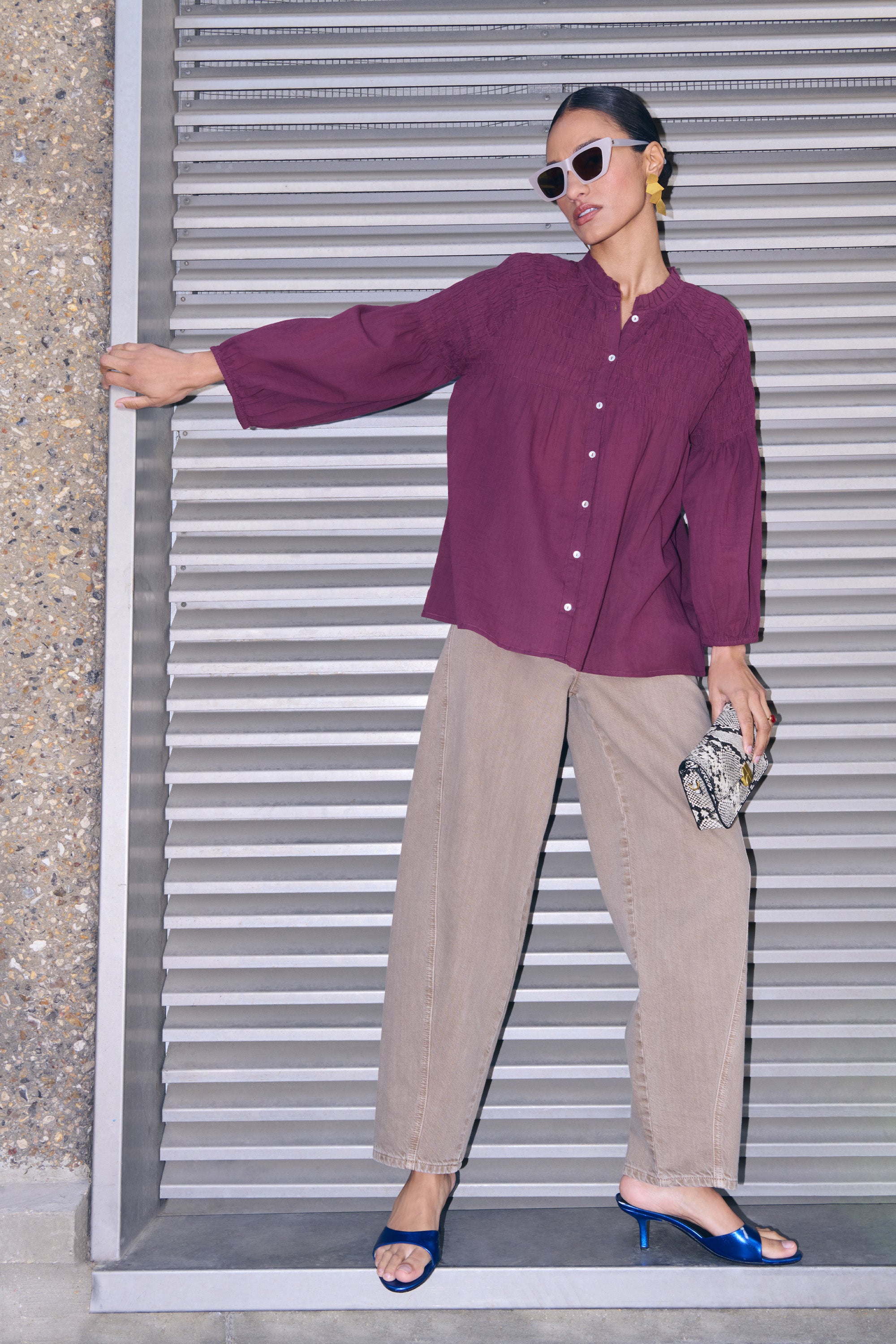 blouse - lilly blouse - pecan - by-bar