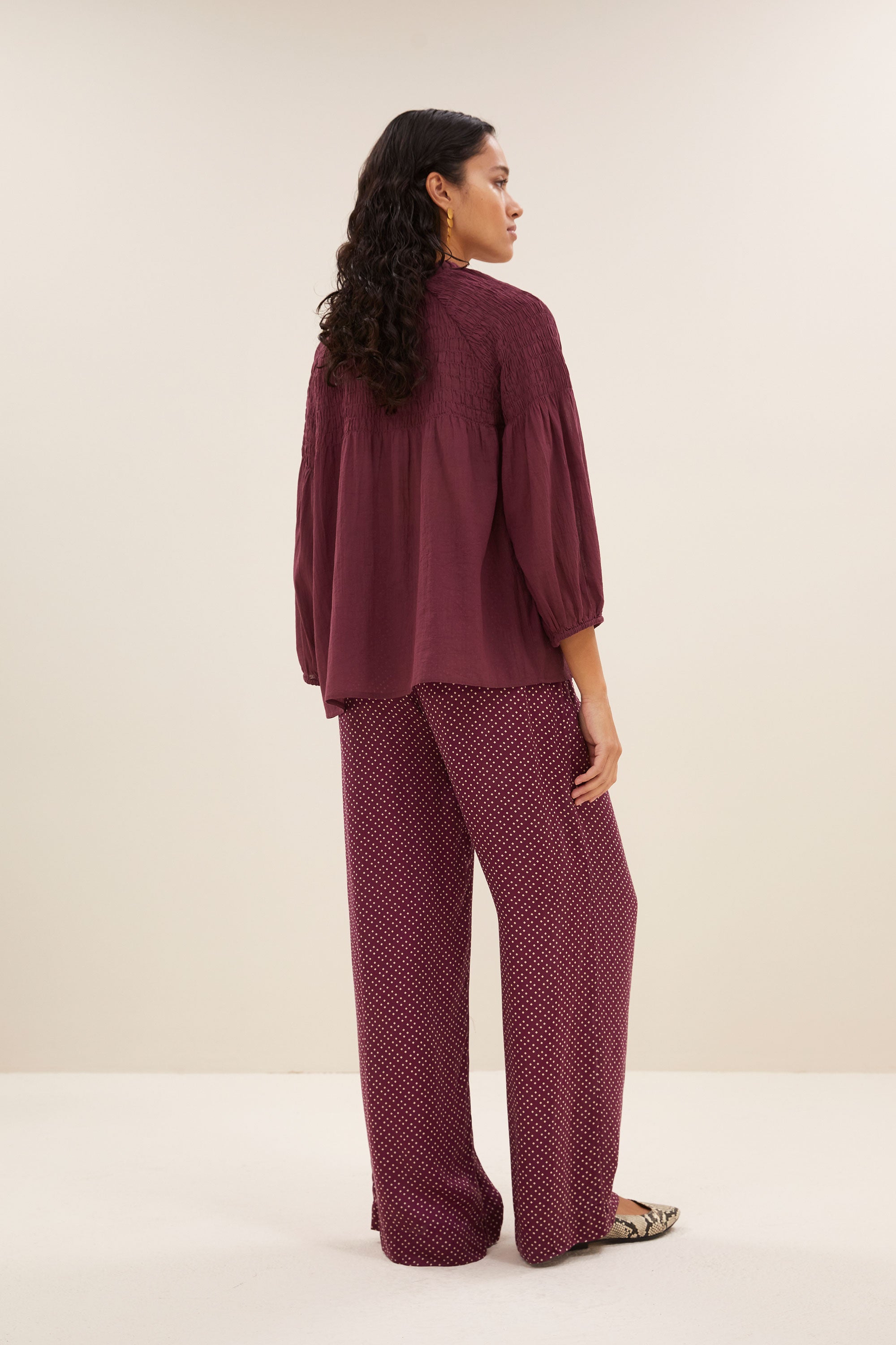 blouse - lilly blouse - pecan - by-bar