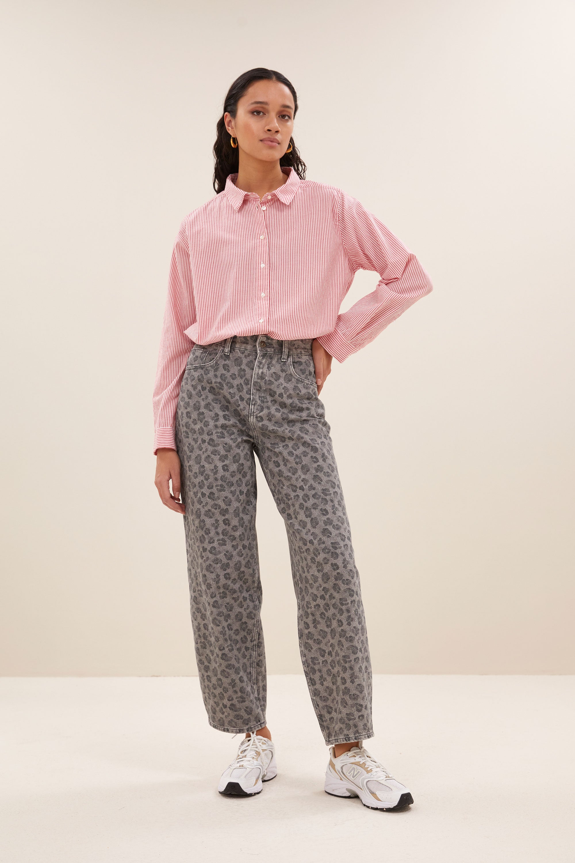 flo stripe blouse | red pinstripe