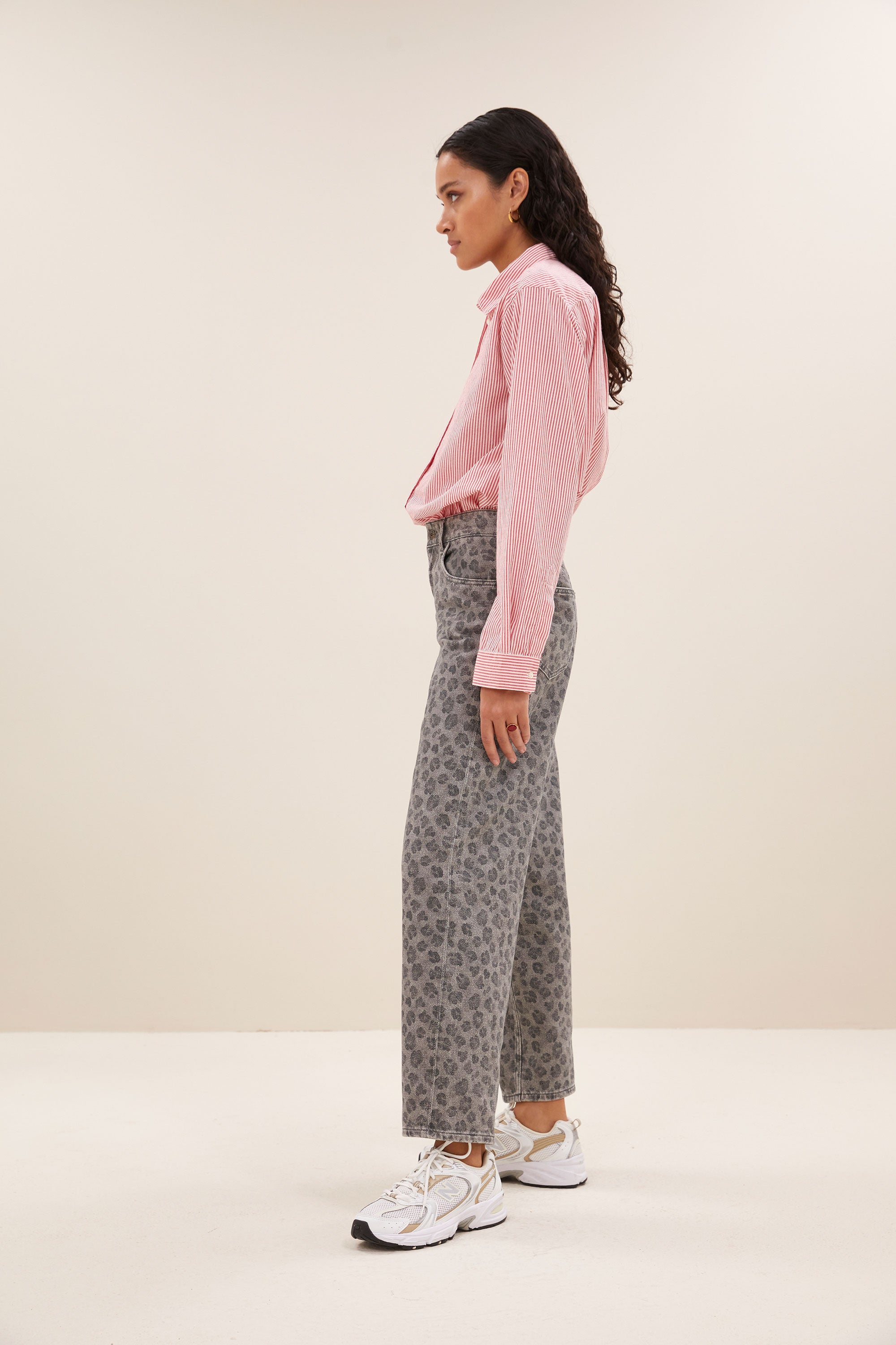 flo stripe blouse | red pinstripe