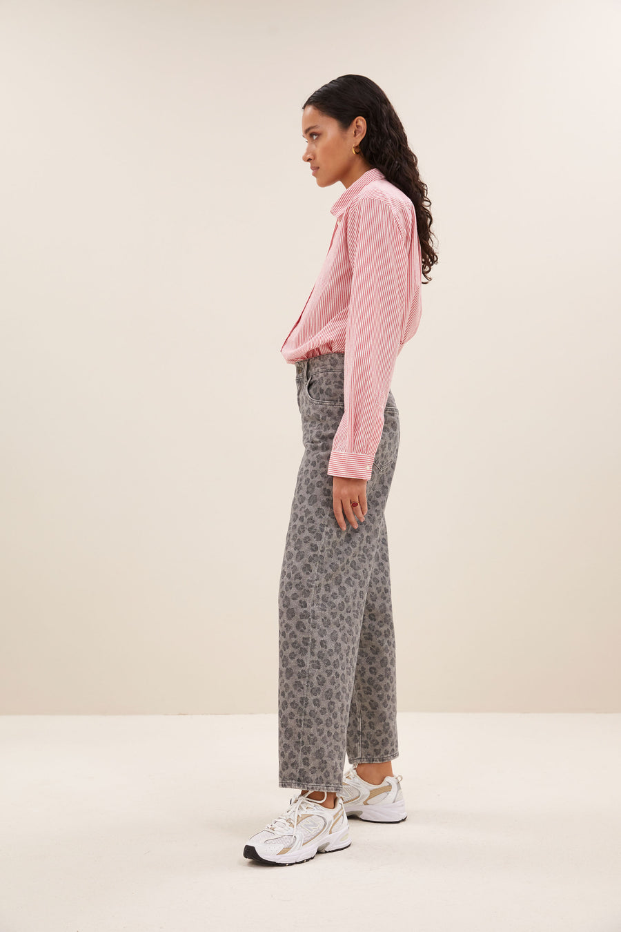 flo stripe blouse | red pinstripe