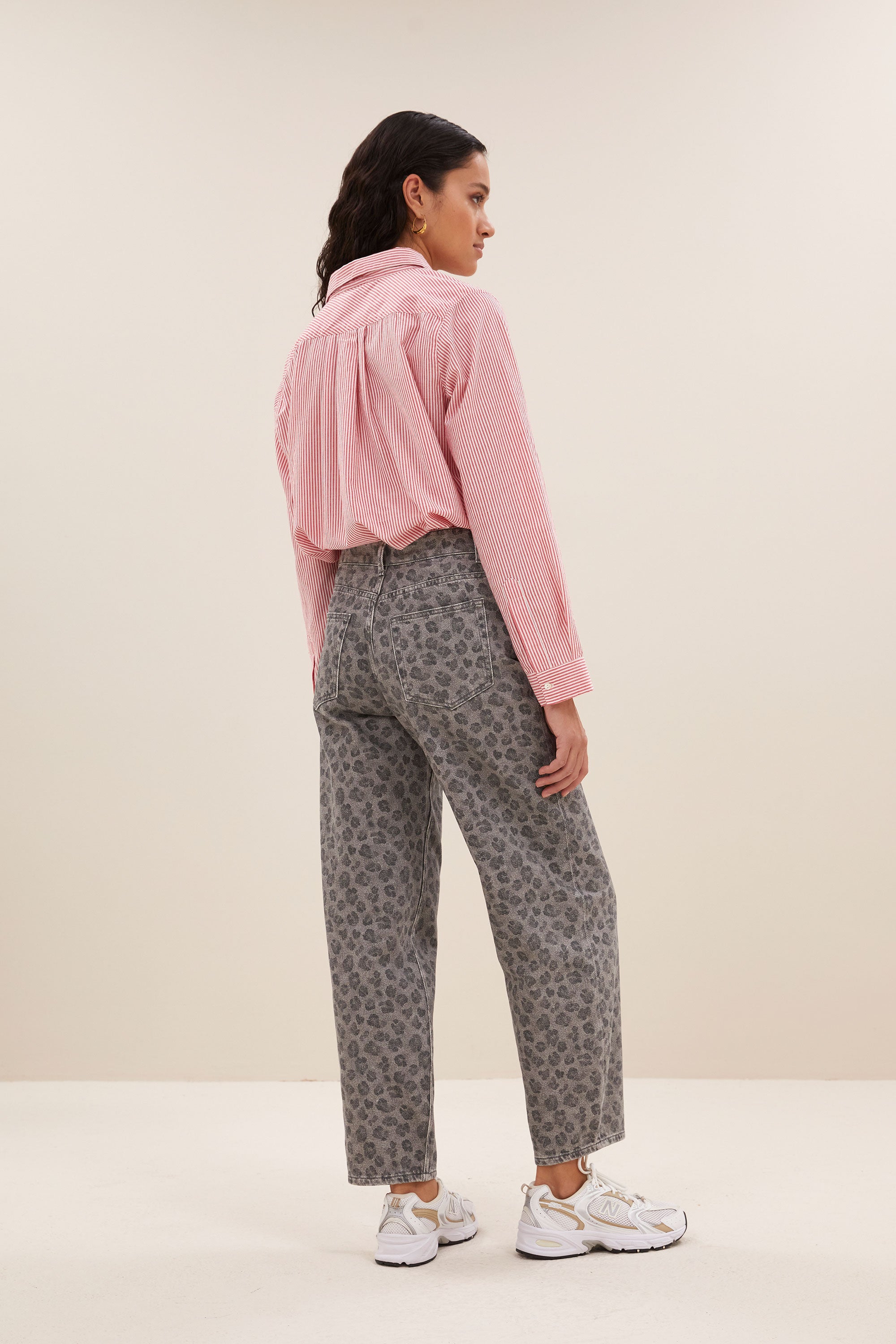 flo stripe blouse | red pinstripe