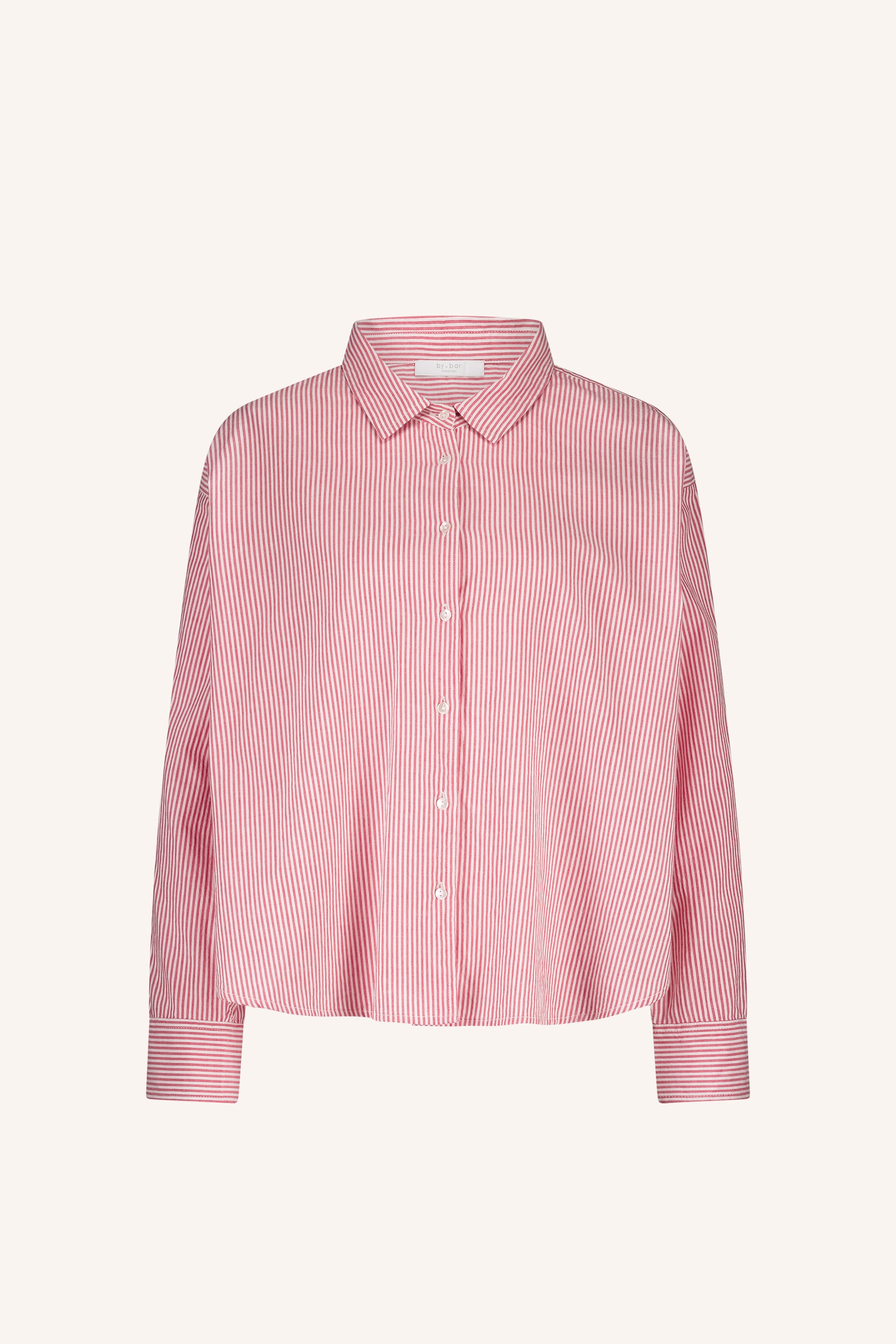 flo stripe blouse | red pinstripe