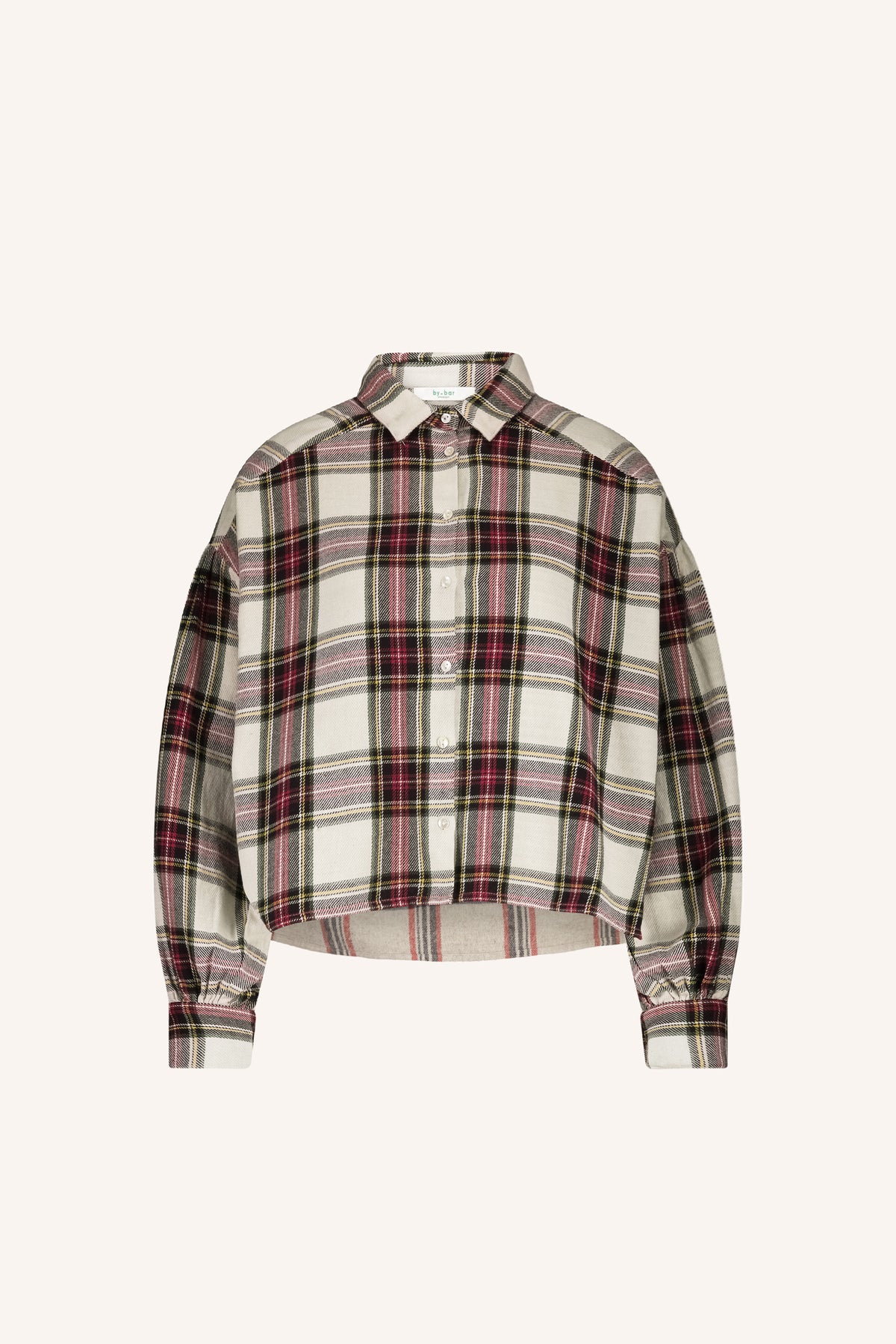 sarah short check blouse | tartan check