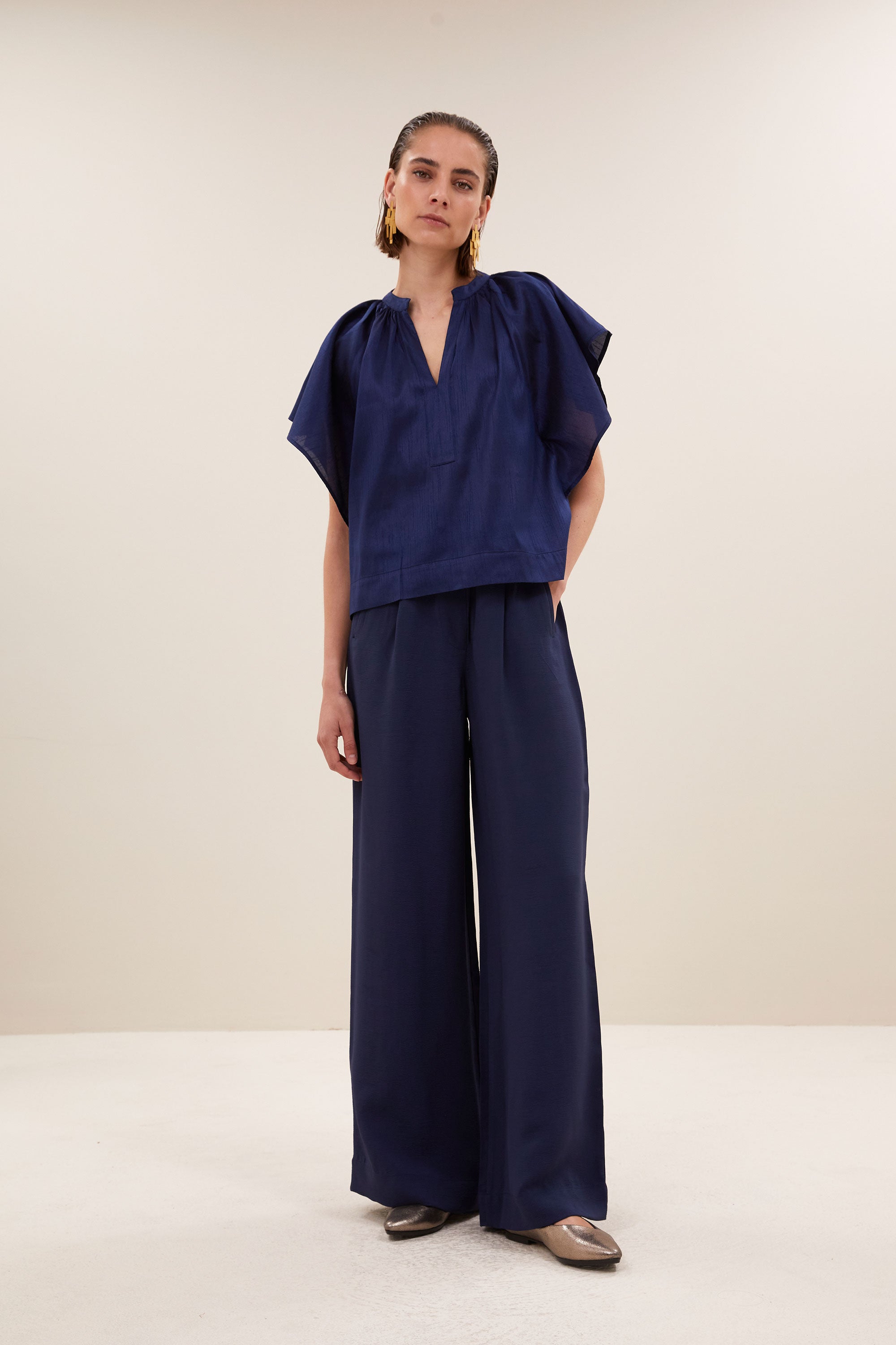 vina festive blouse | evening blue