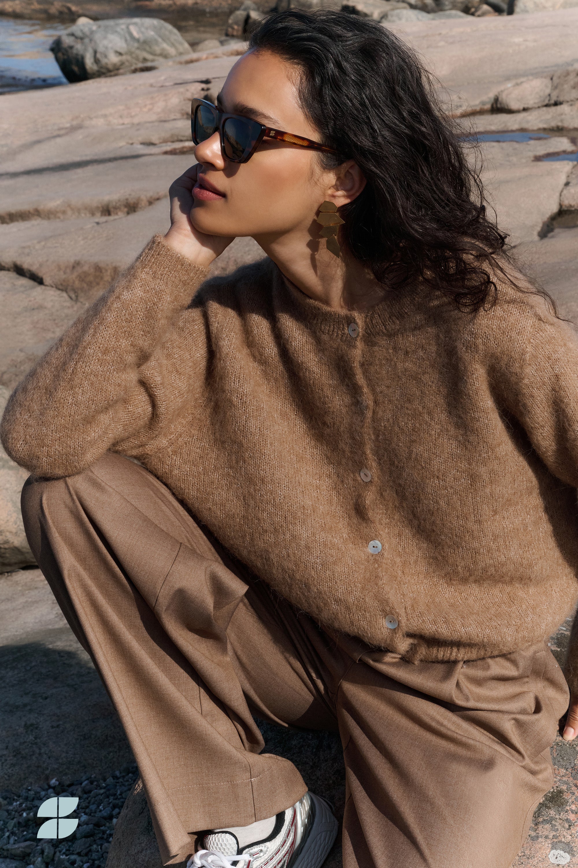 cleo natural cardigan | camel