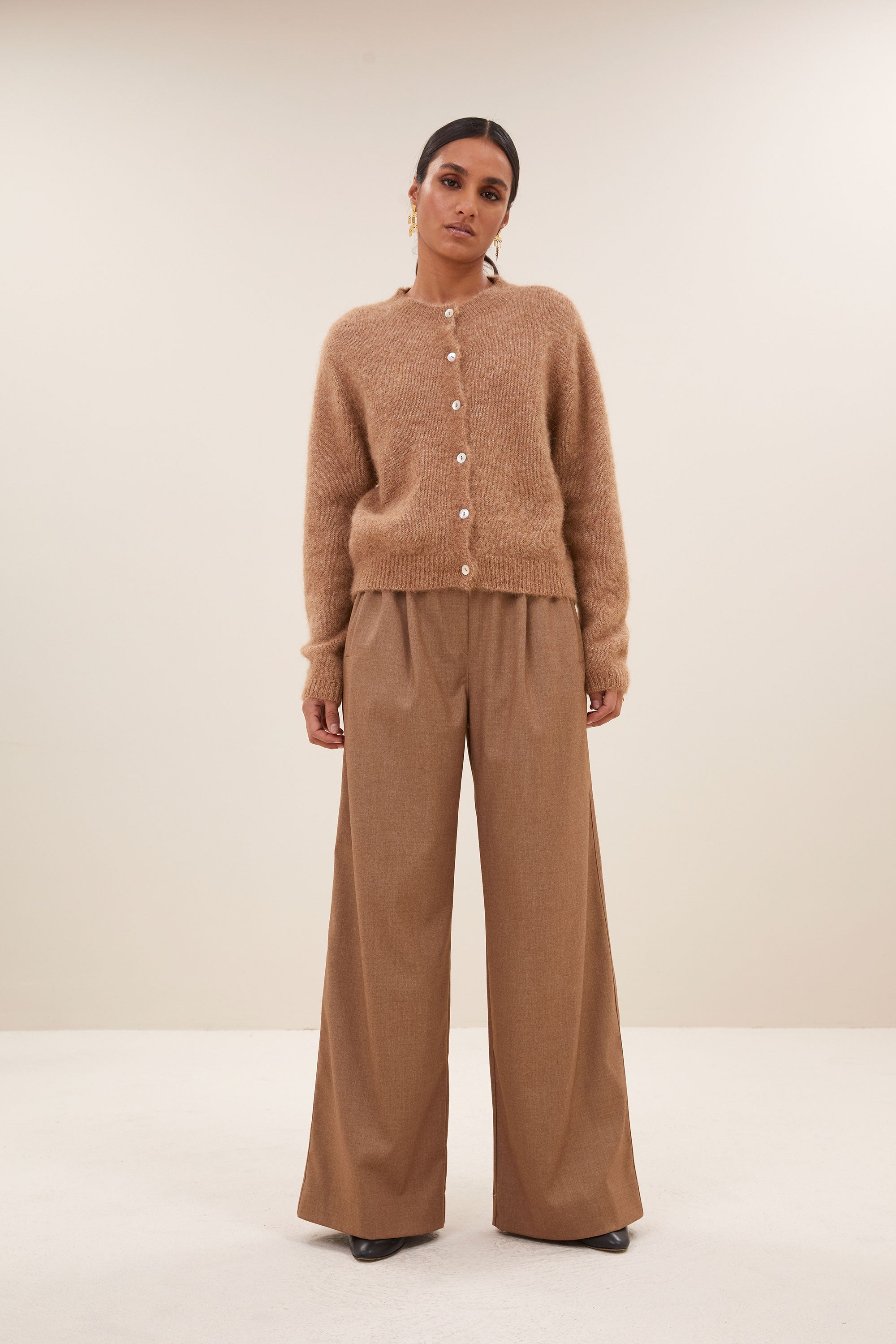 cleo natural cardigan | camel