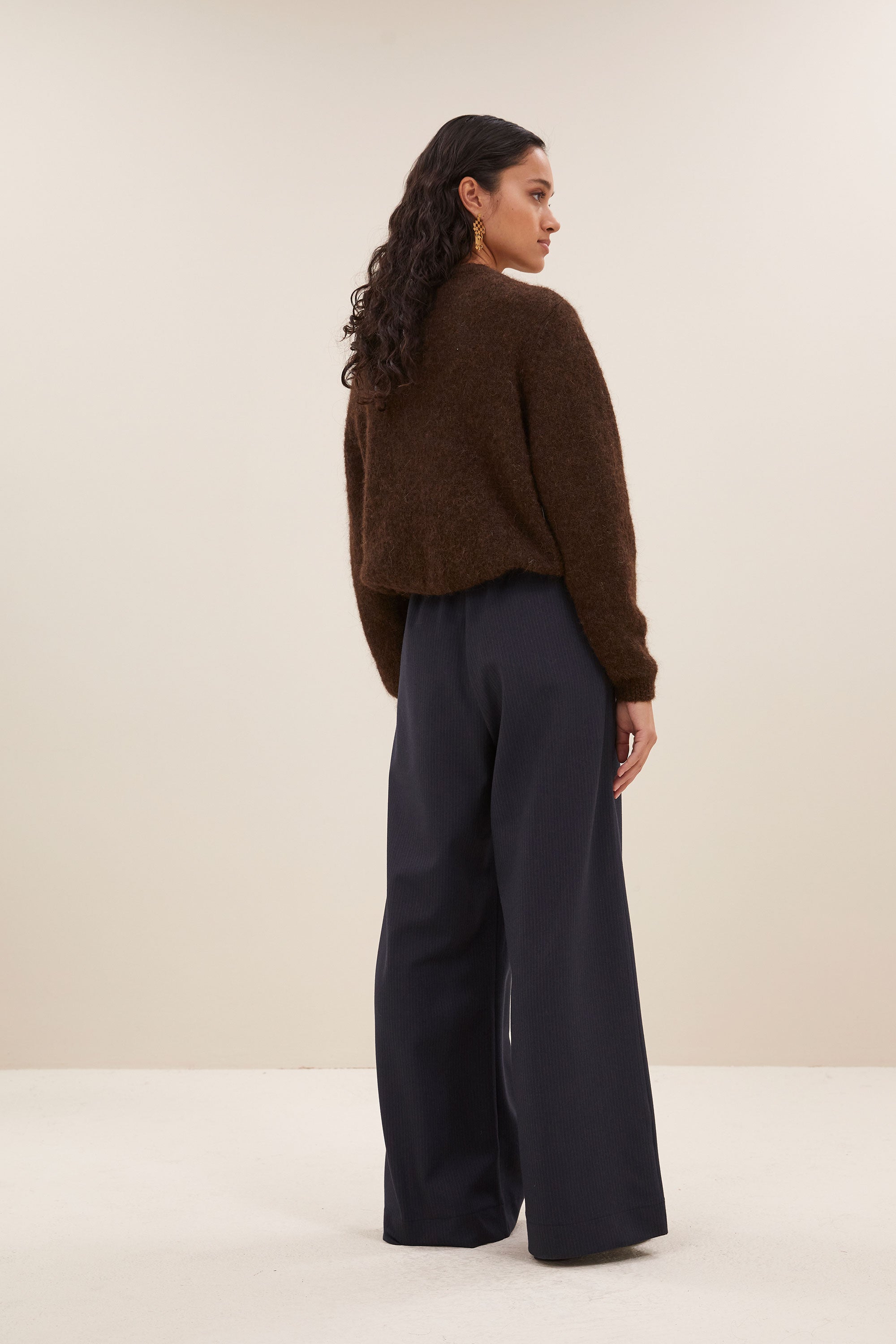 cleo natural cardigan | deep brown