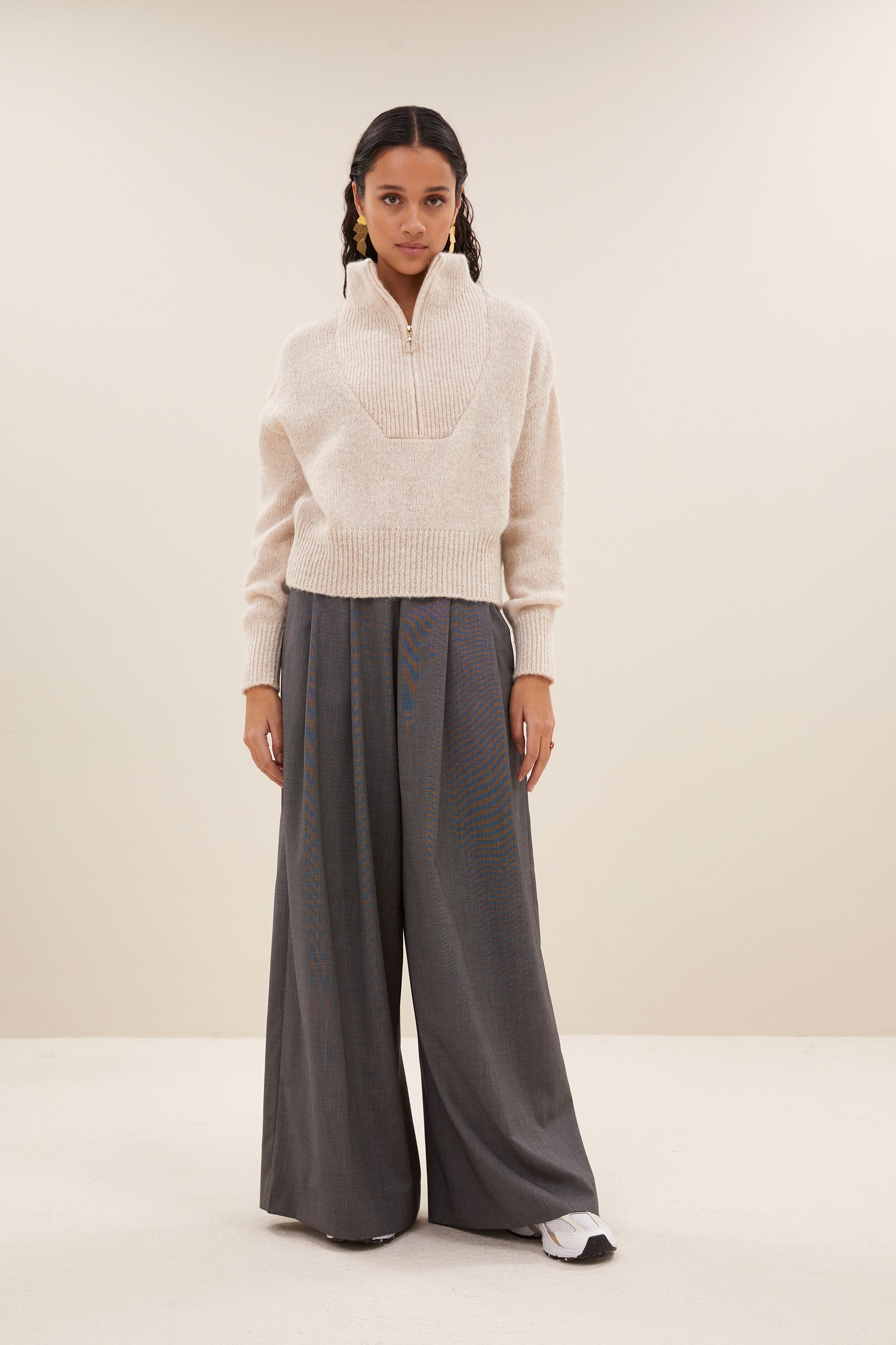 boxy beau pullover | chalk