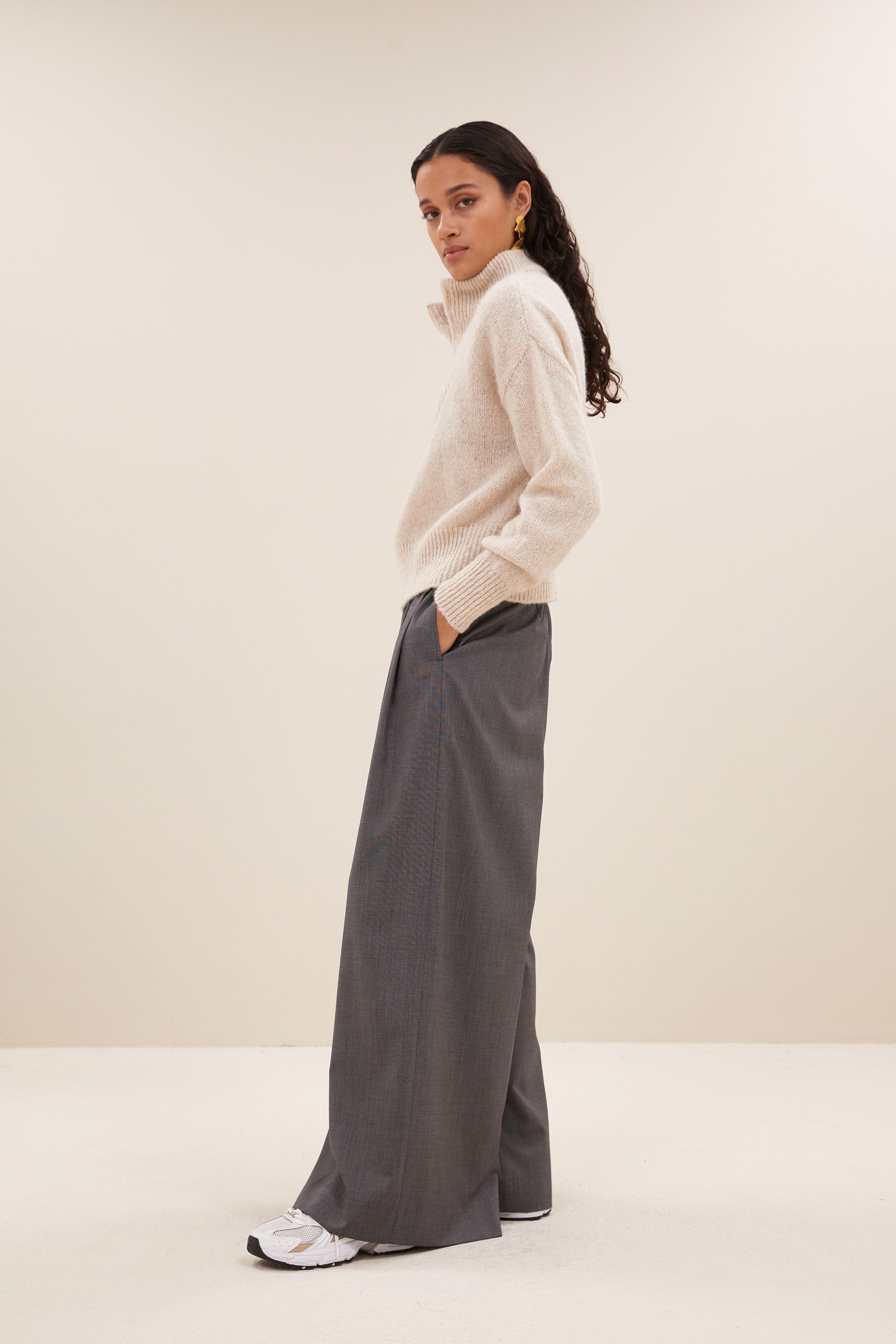 boxy beau pullover | chalk