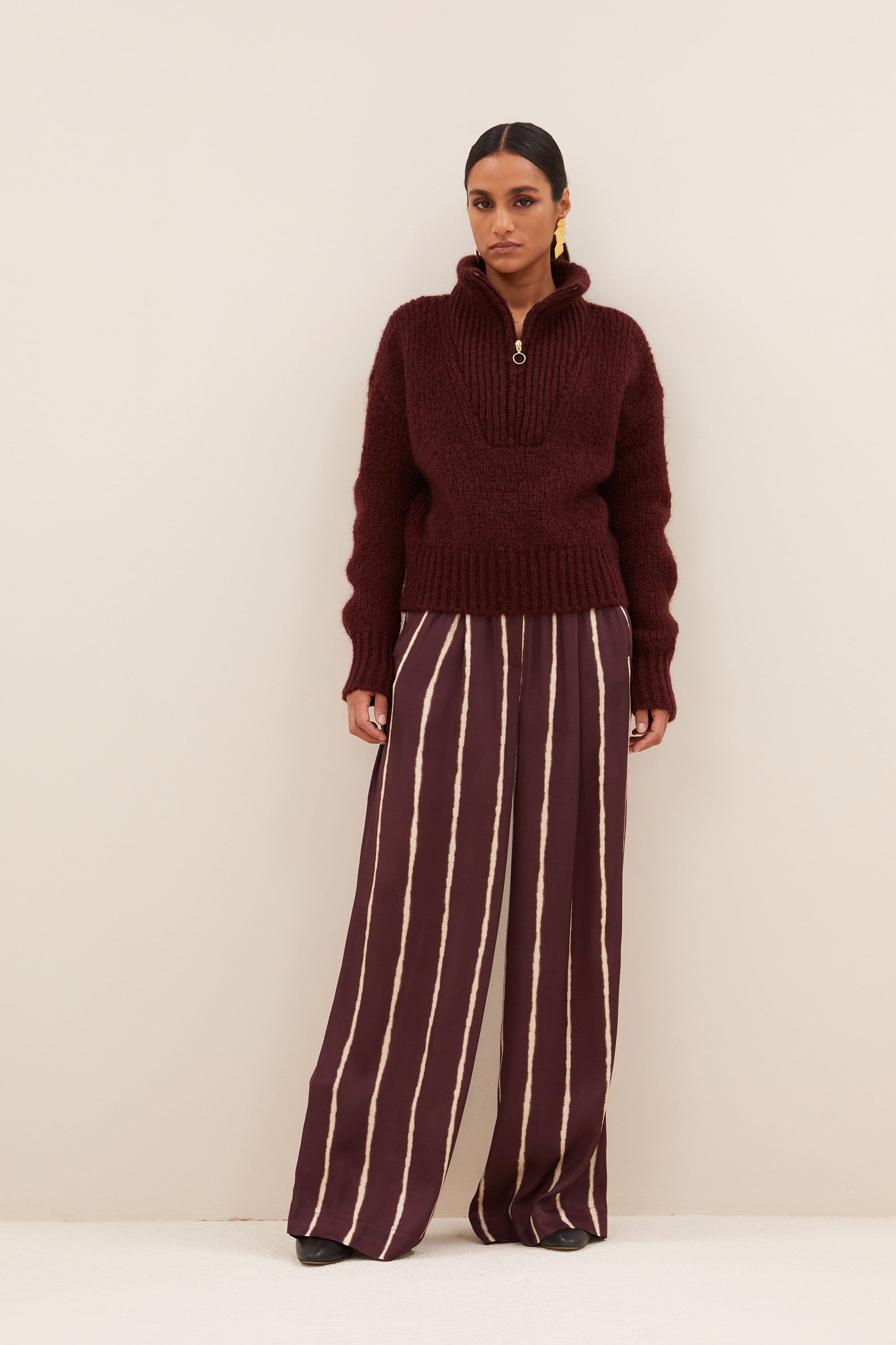 boxy beau pullover | wine
