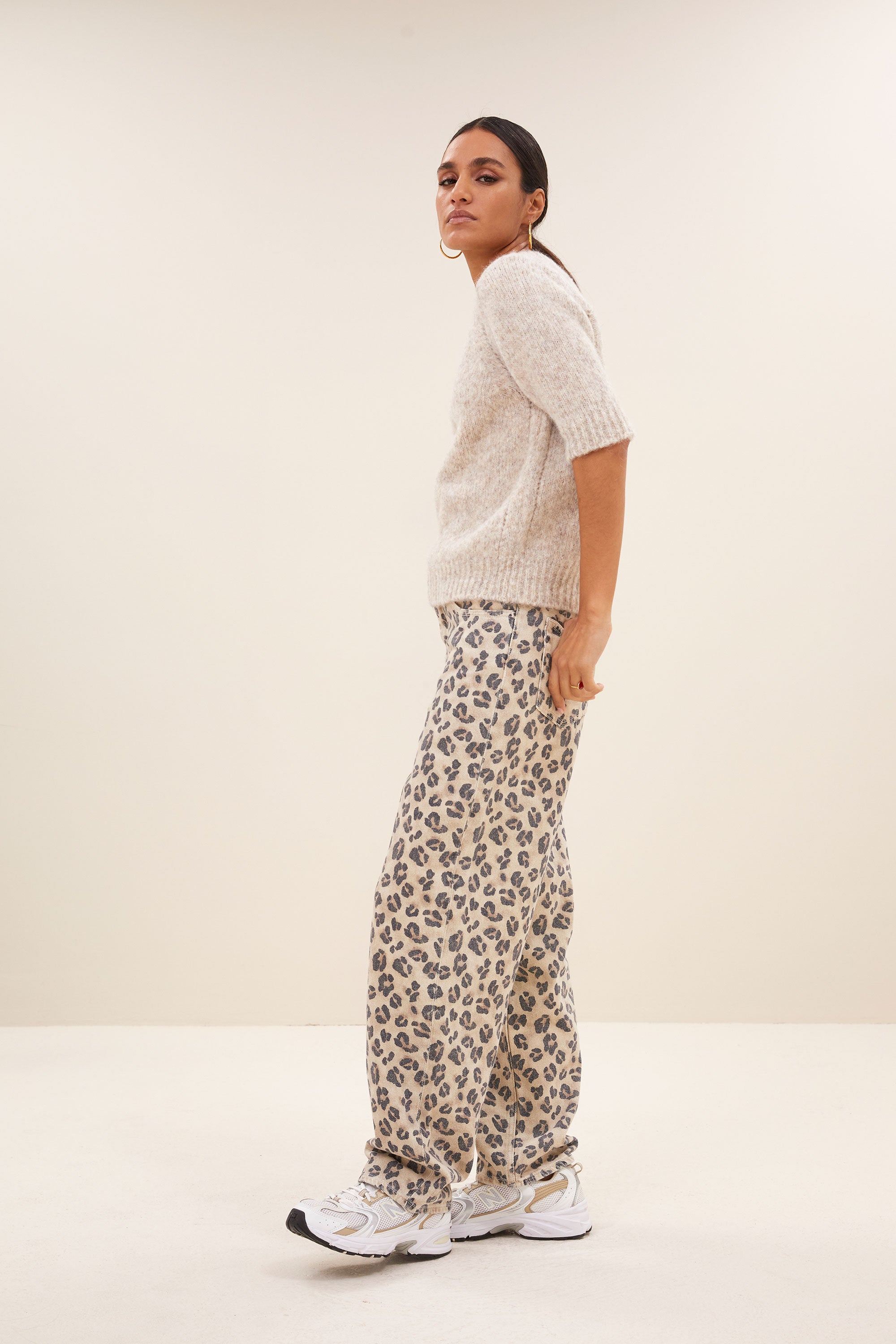 lova bulky pullover - stone melee, all-time classic, aansluitende fit, wolblend - by-bar - aanvullende foto