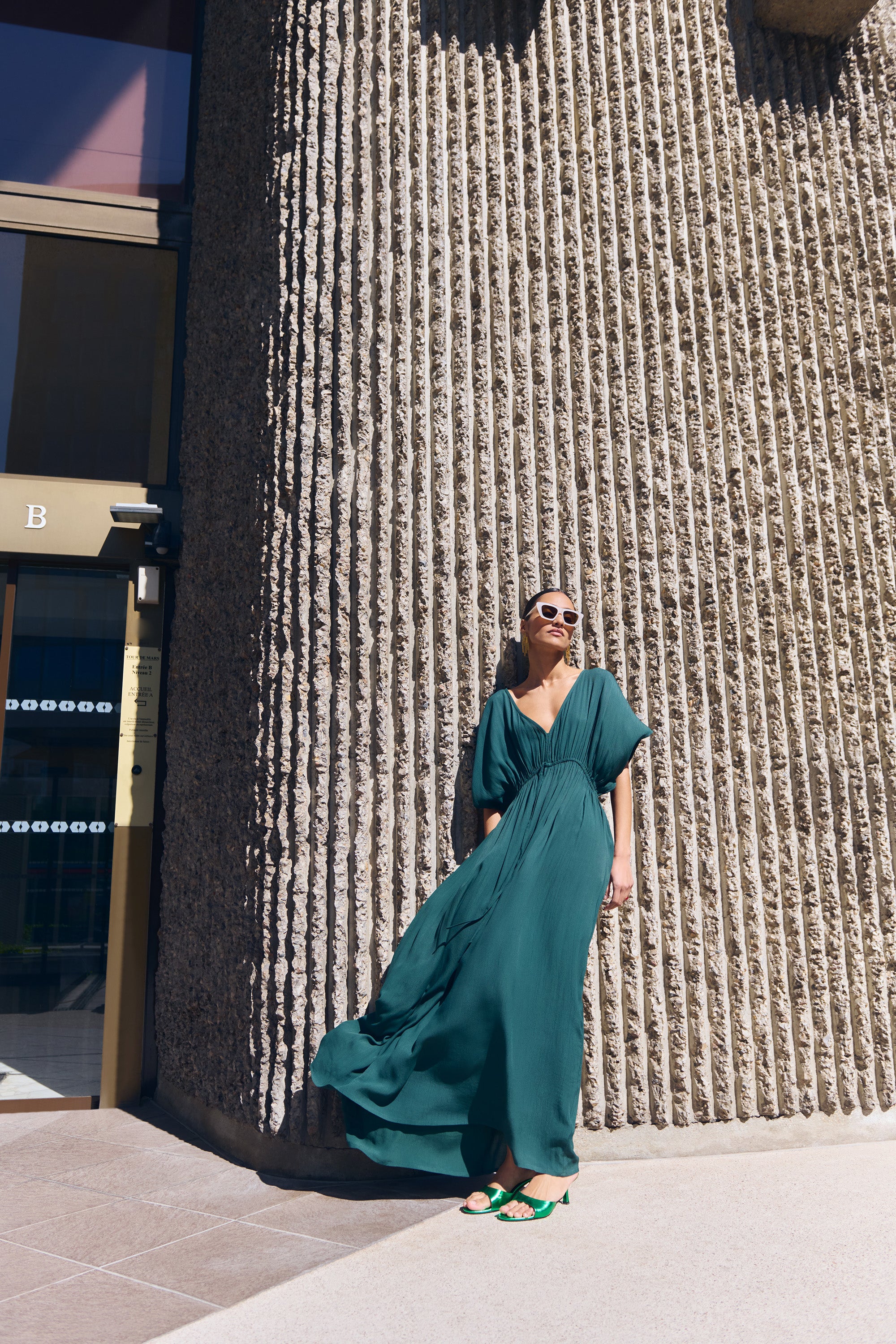 long twill dress | dried basil