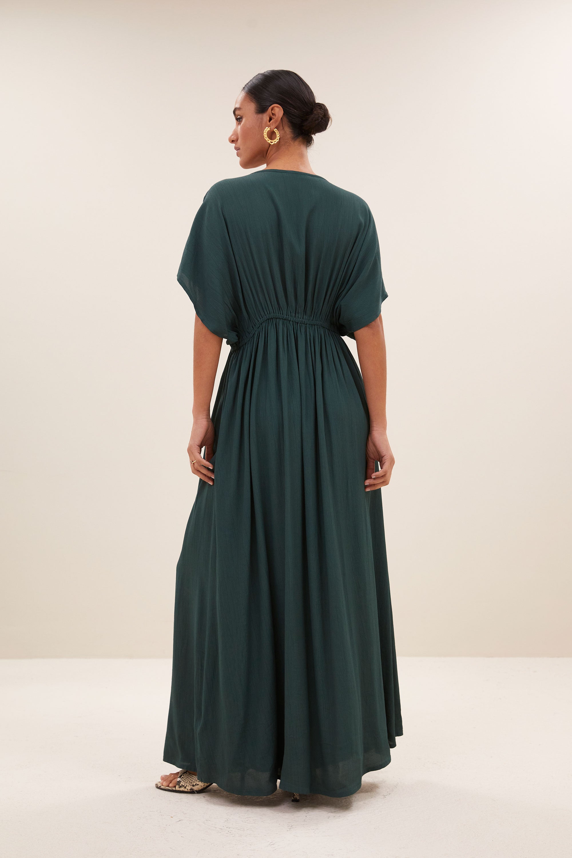 long twill dress | dried basil