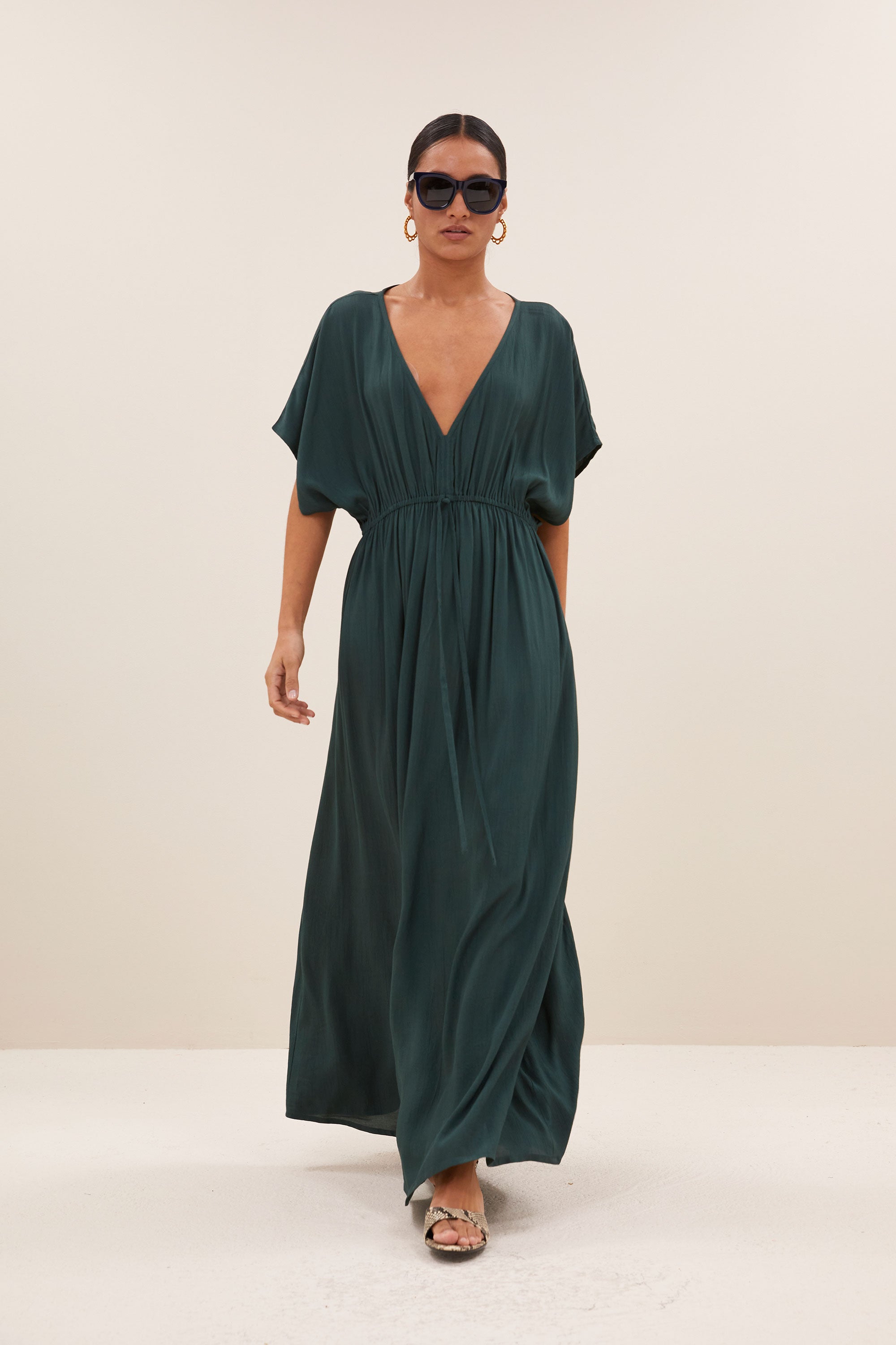 long twill dress | dried basil