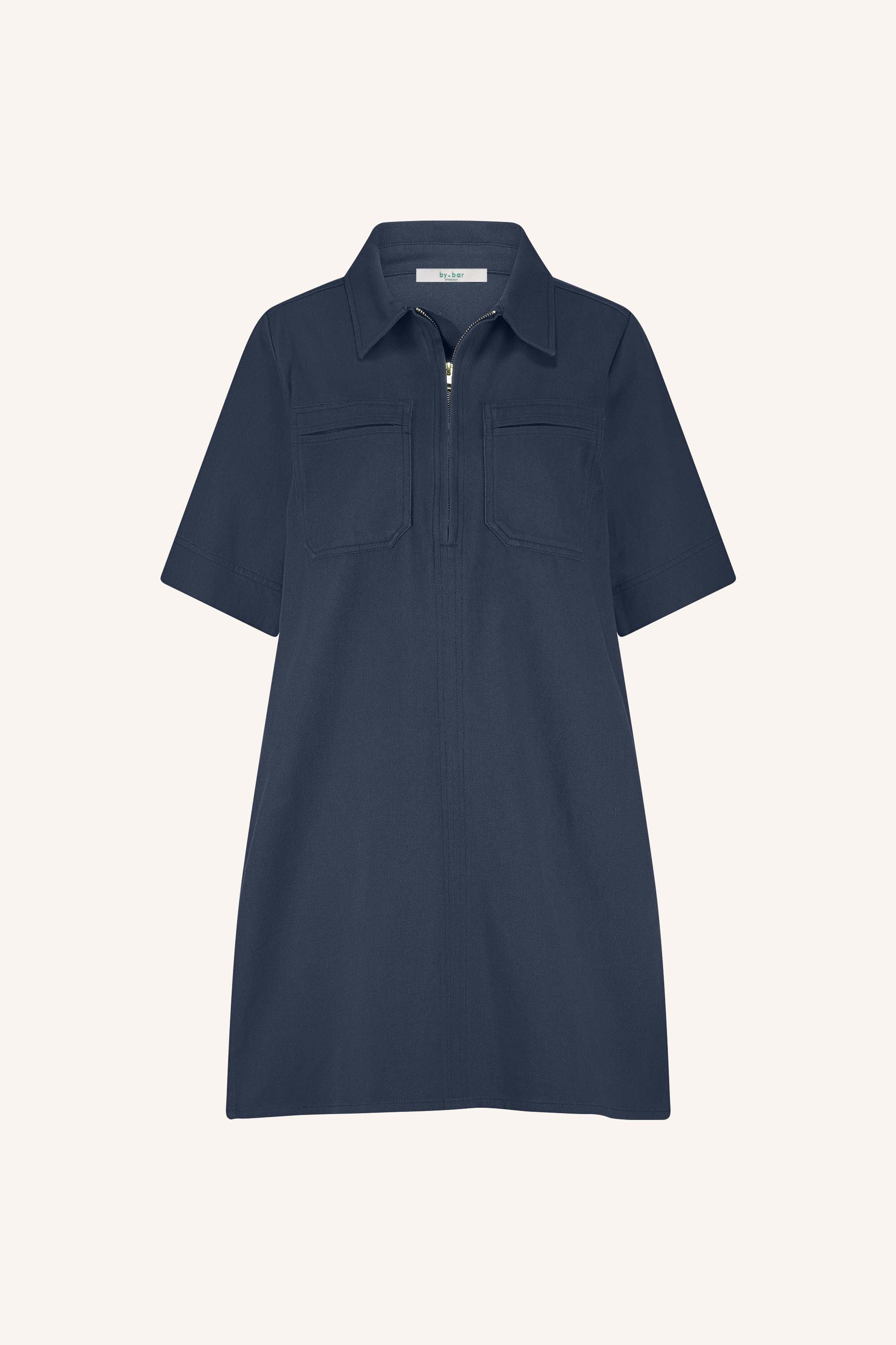 jurk – philipe twill dress - graphite – by-bar