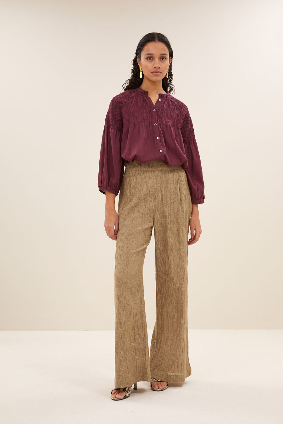 benji lurex pants | gold