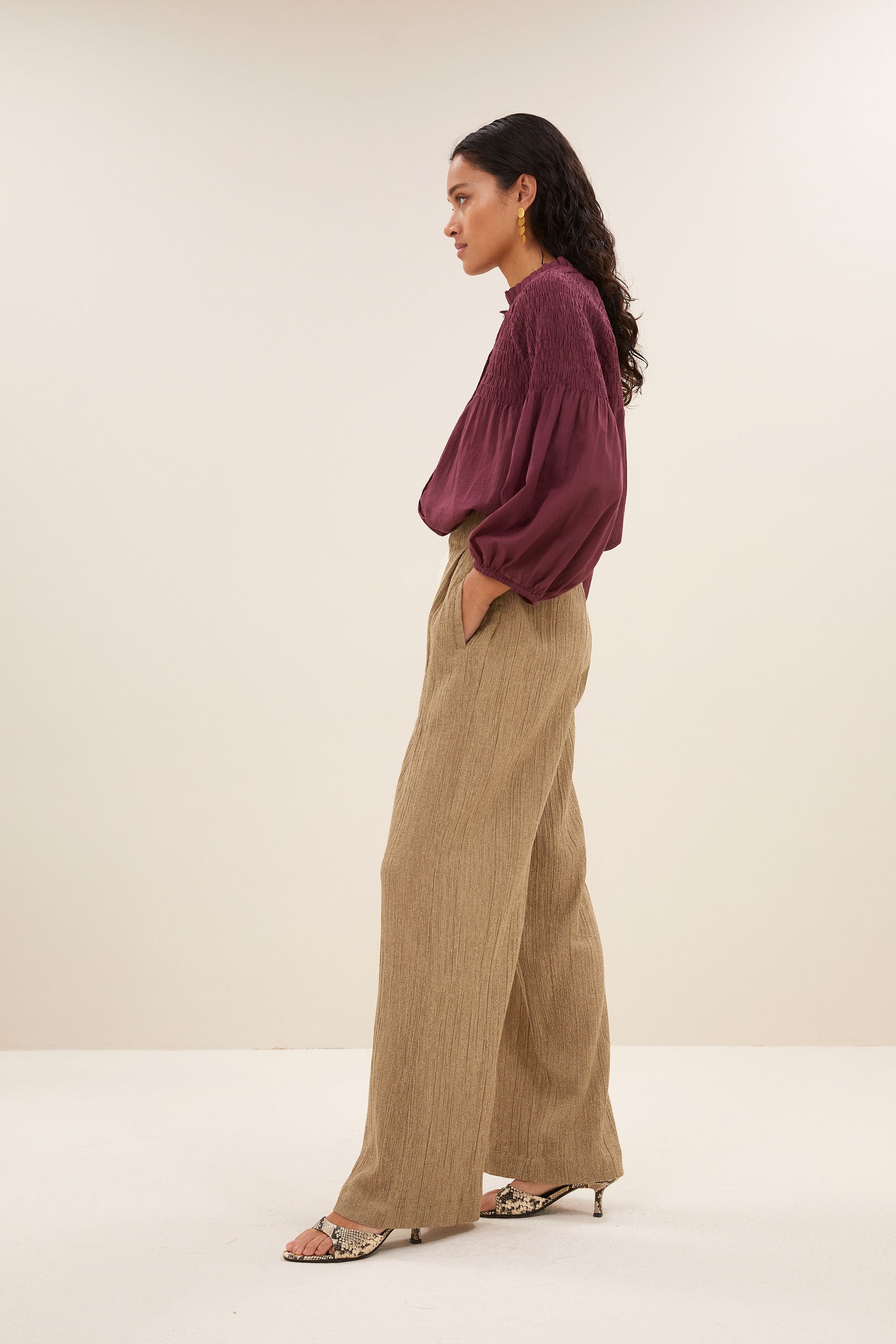 benji lurex pants | gold