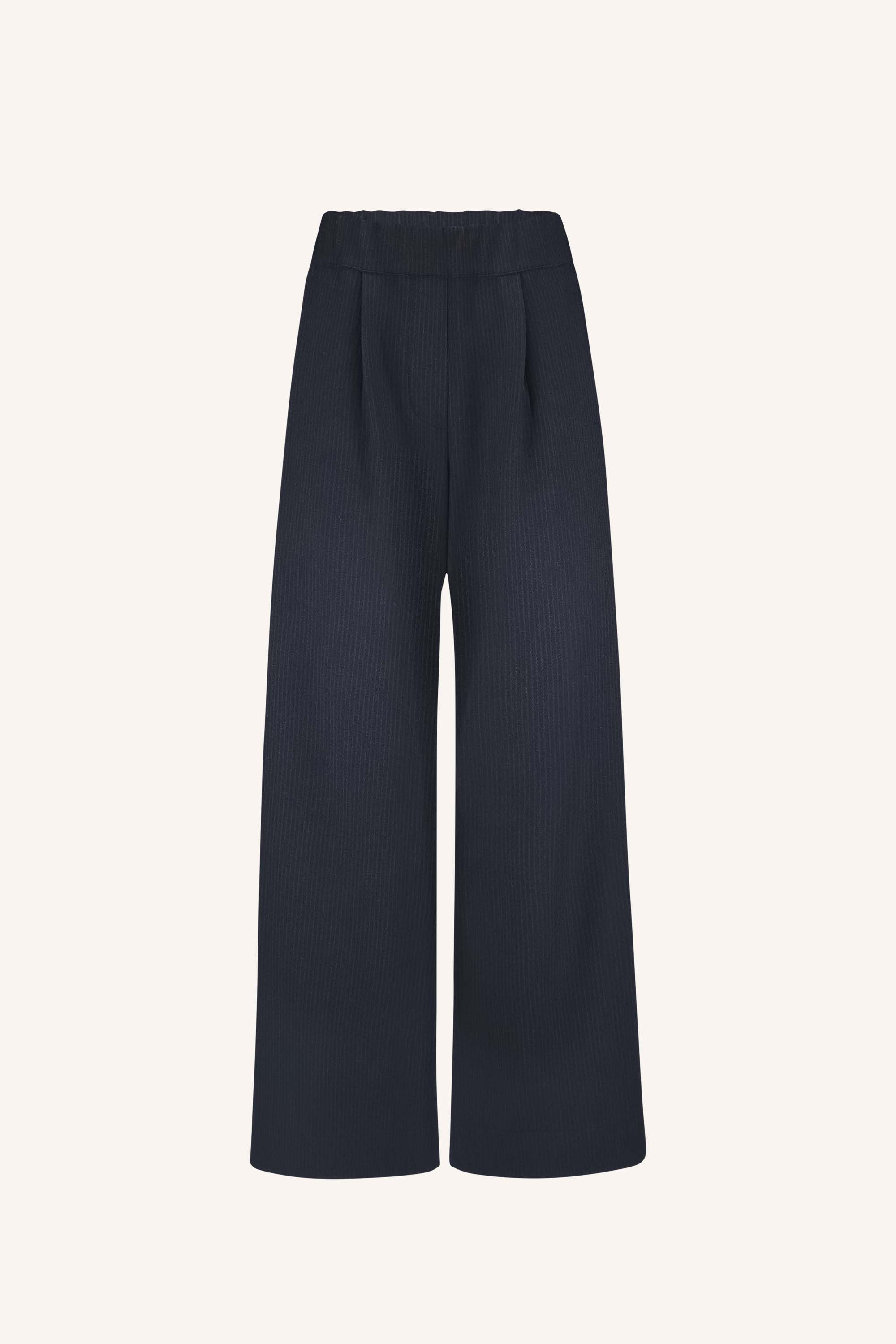 benji copper stripe pants - copper stripe, all-time classic, wijduitlopende pasvorm, middelhoge taille - by-bar - extra