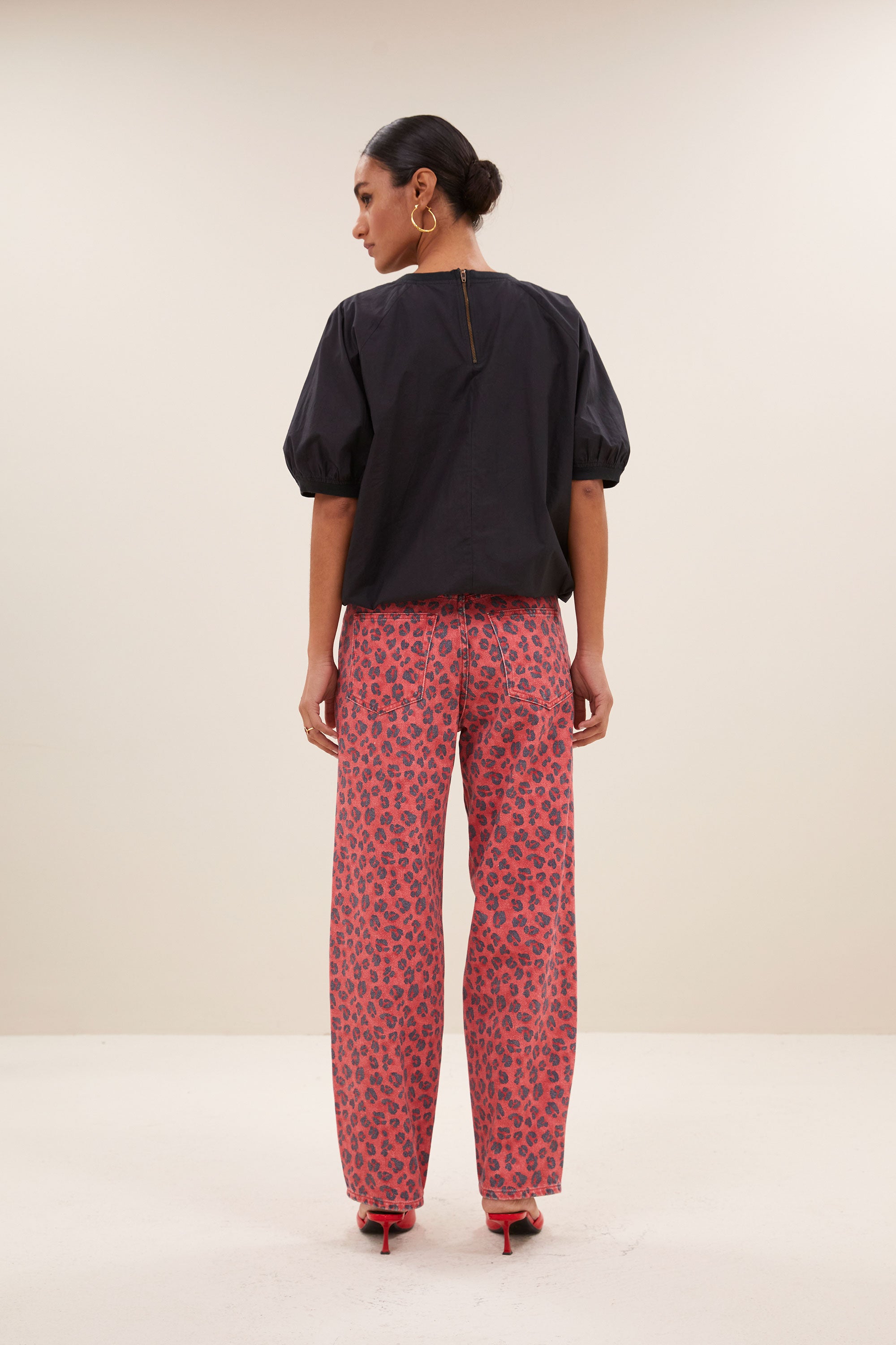 lew red cheetah pants | red cheetah print