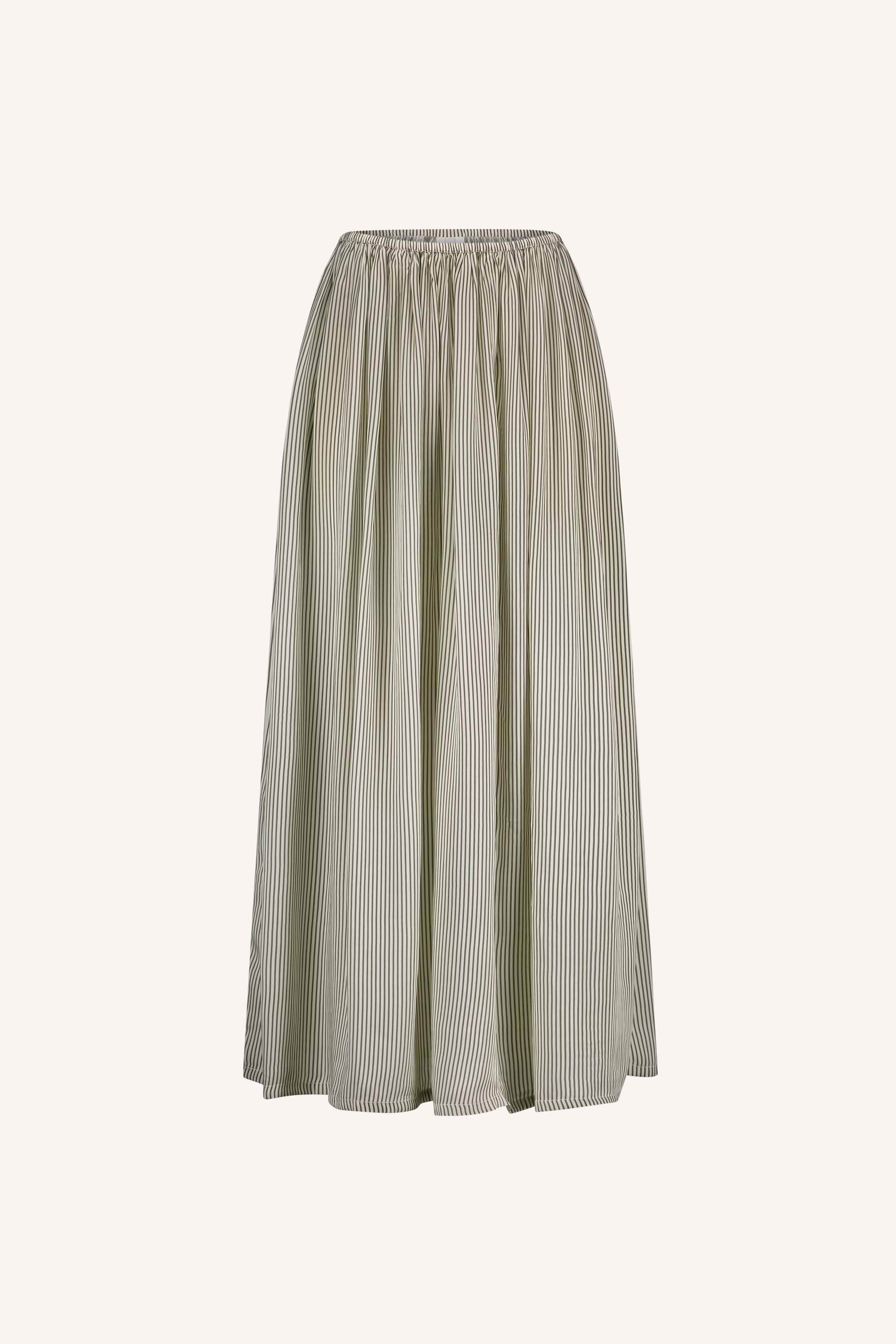 reva viscose stripe skirt | graphite stripe print