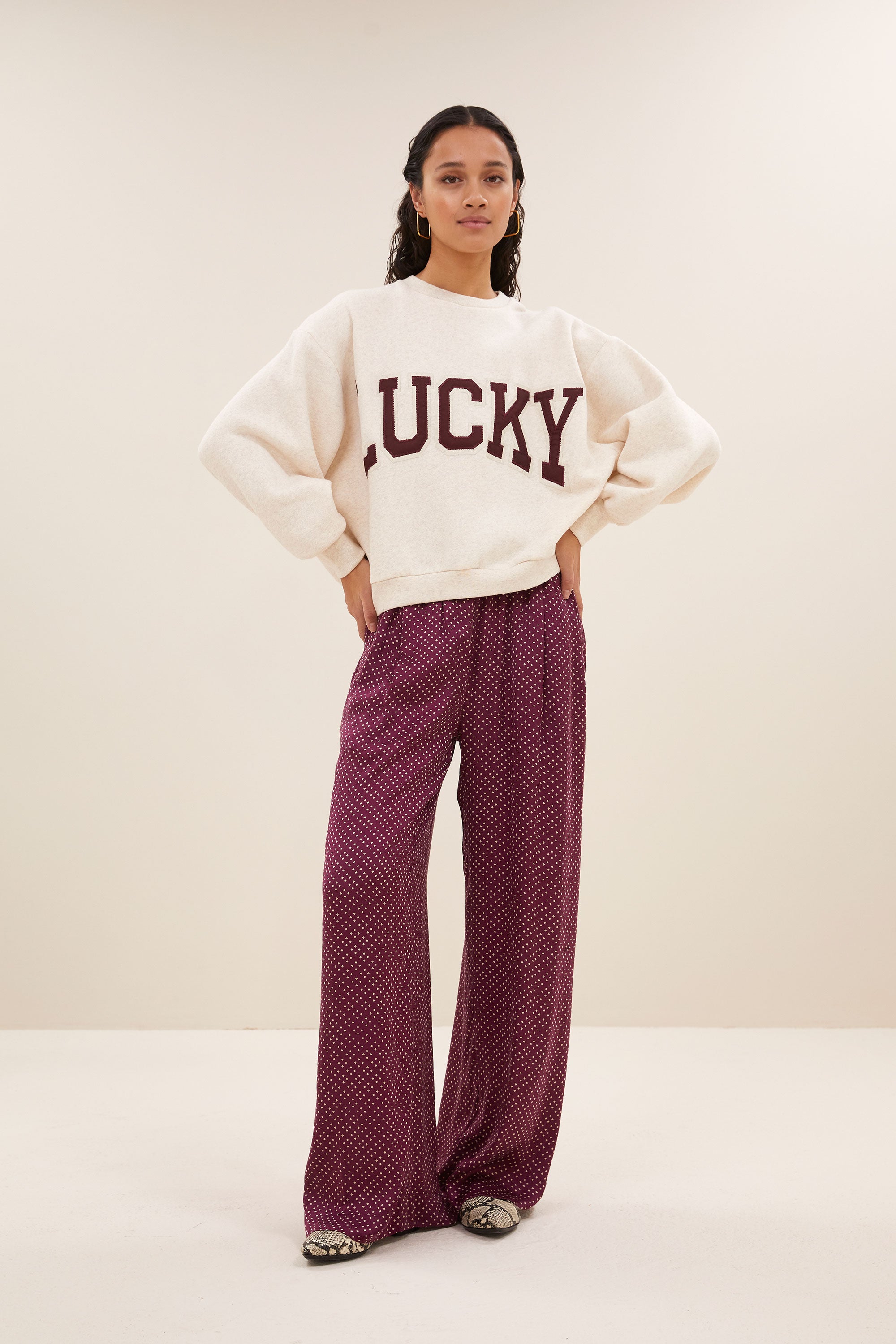 bibi patchwork sweater | oyster melee