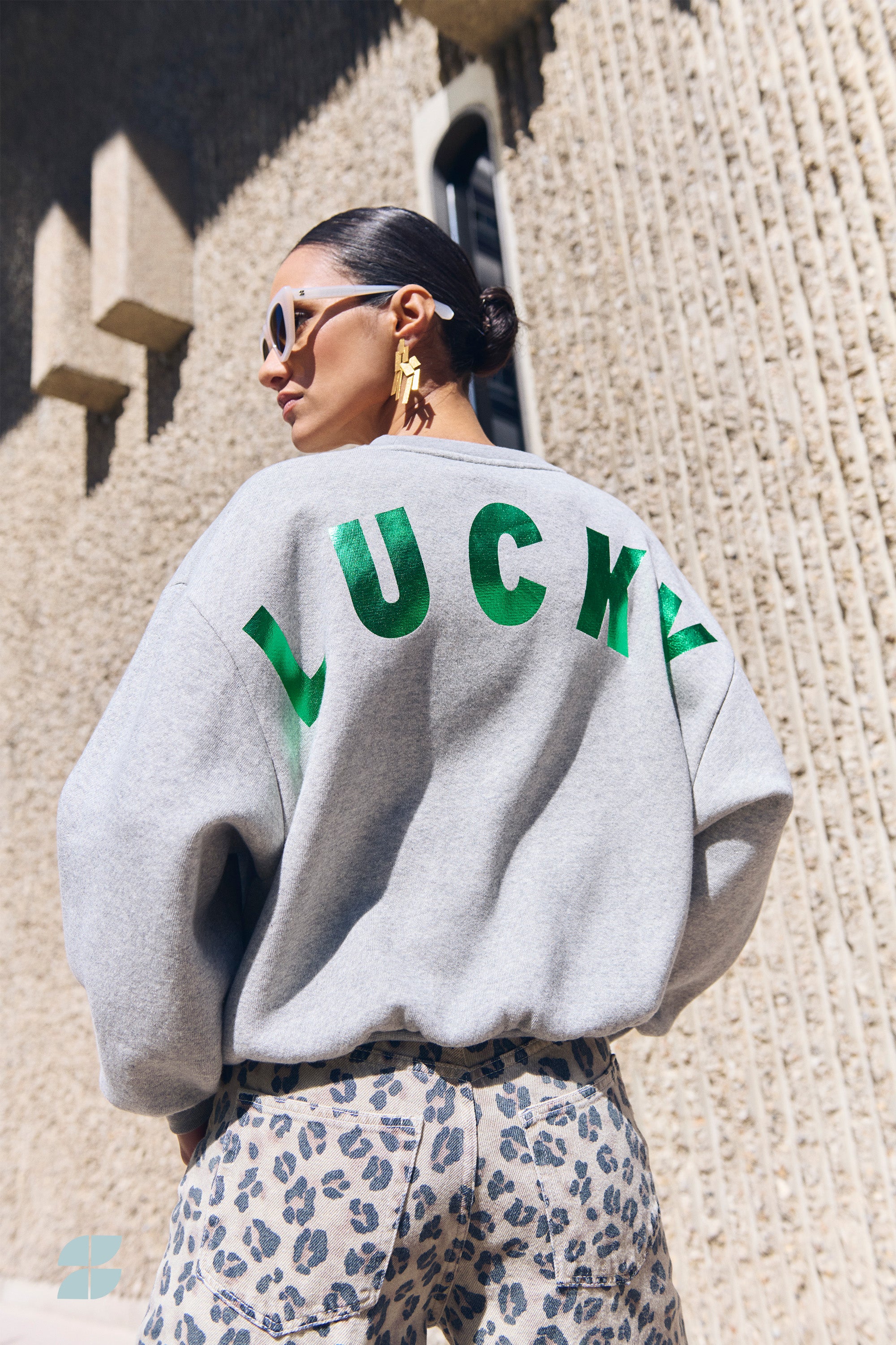 bibi lucky curve sweater | grey melee