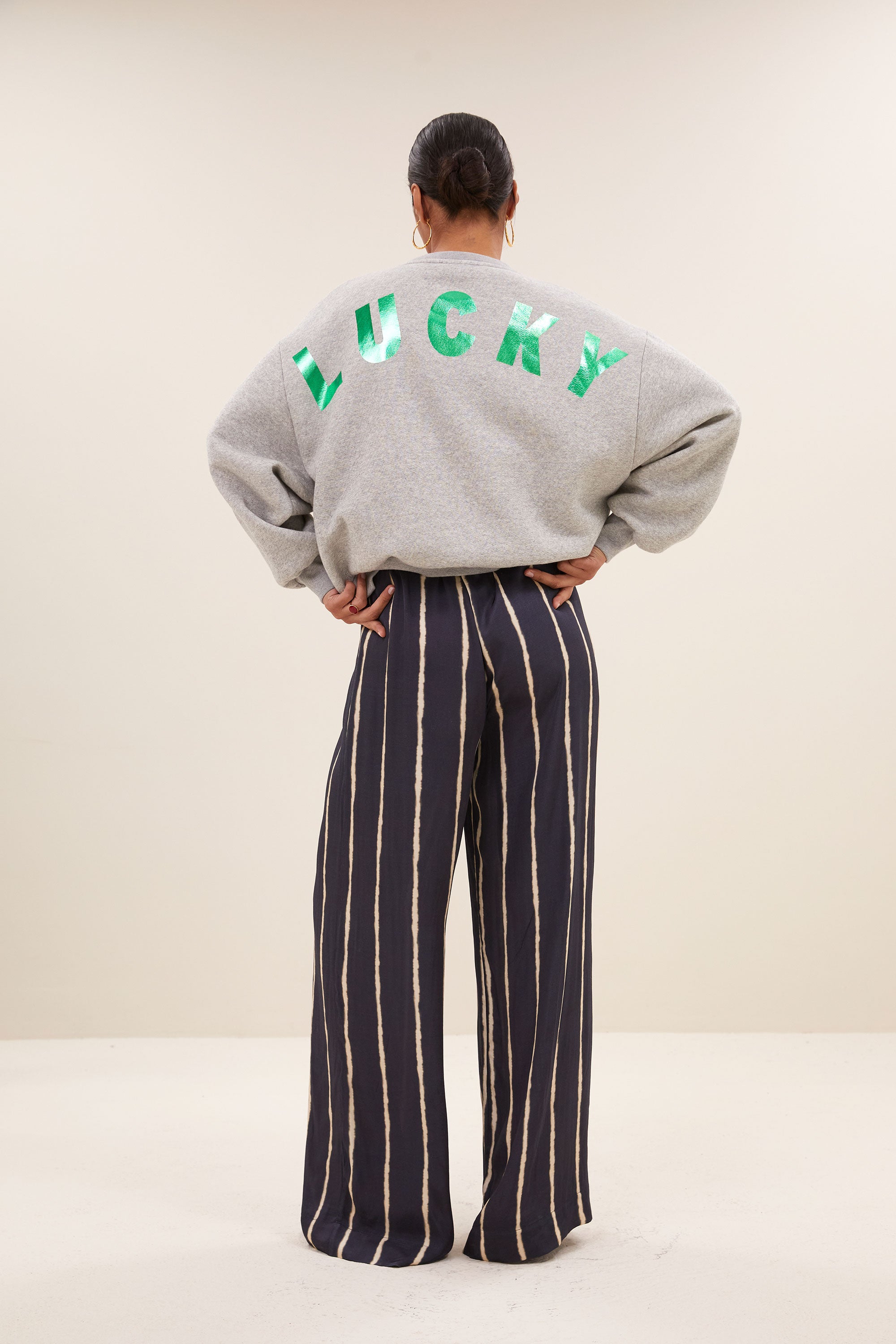 bibi lucky curve sweater | grey melee