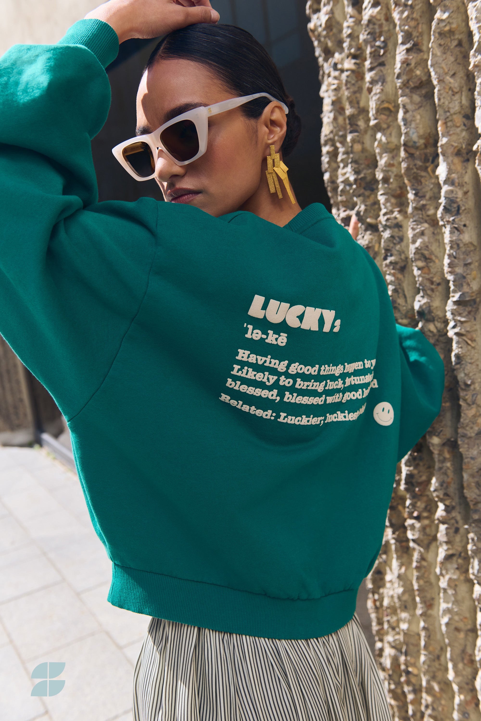 sweater - bibi dictionary big sweater - peacock green - by-bar