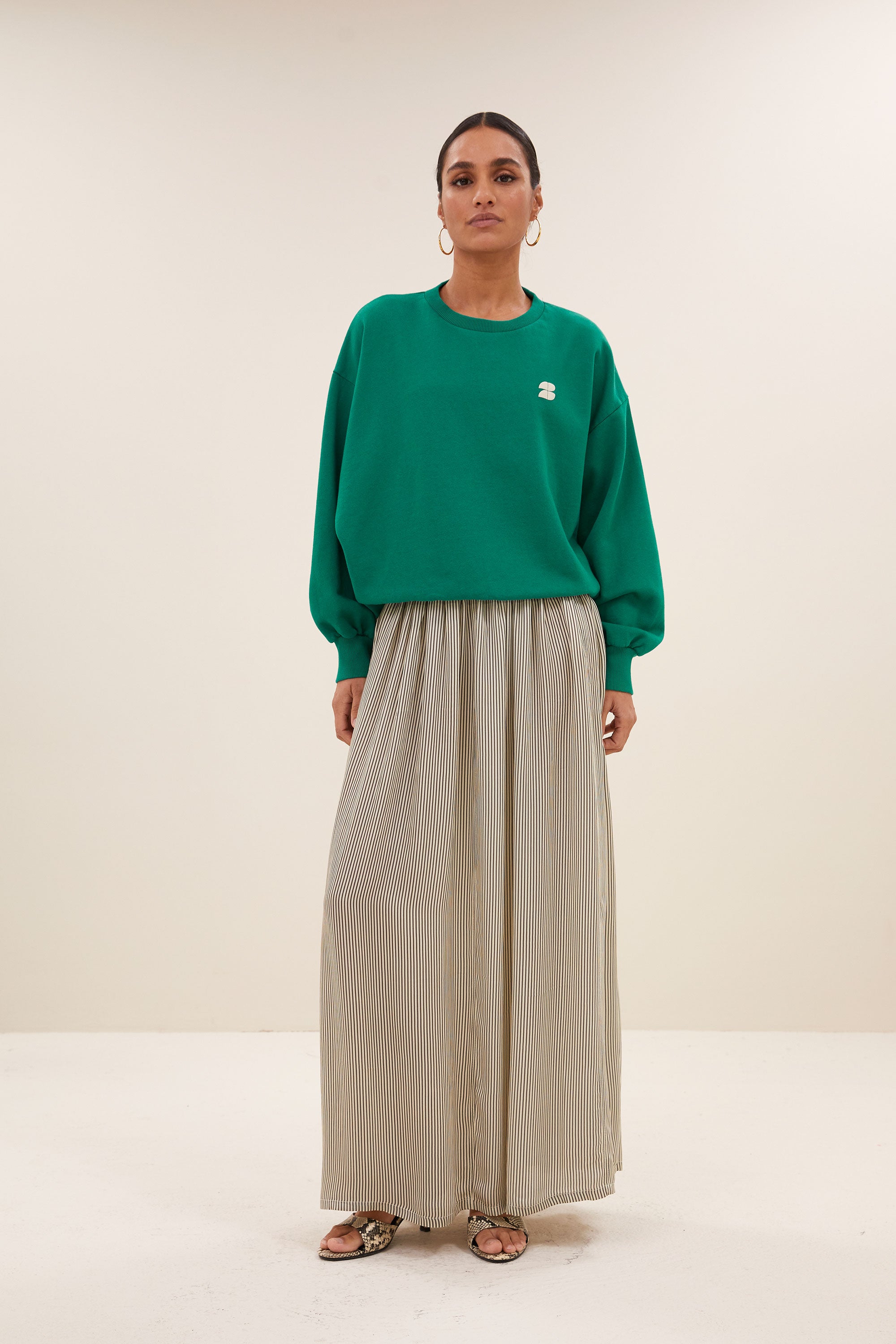 sweater - bibi dictionary big sweater - peacock green - by-bar