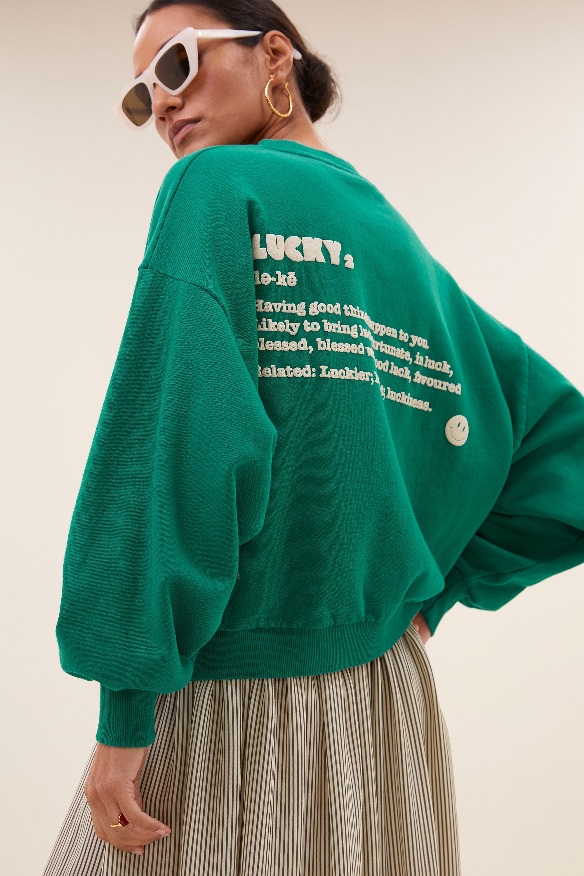 sweater - bibi dictionary big sweater - peacock green - by-bar