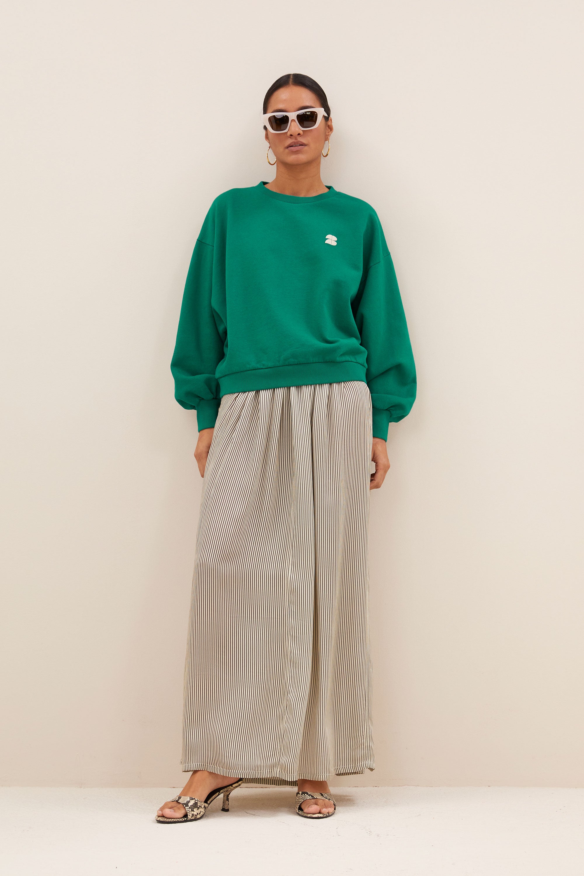 sweater - bibi dictionary big sweater - peacock green - by-bar