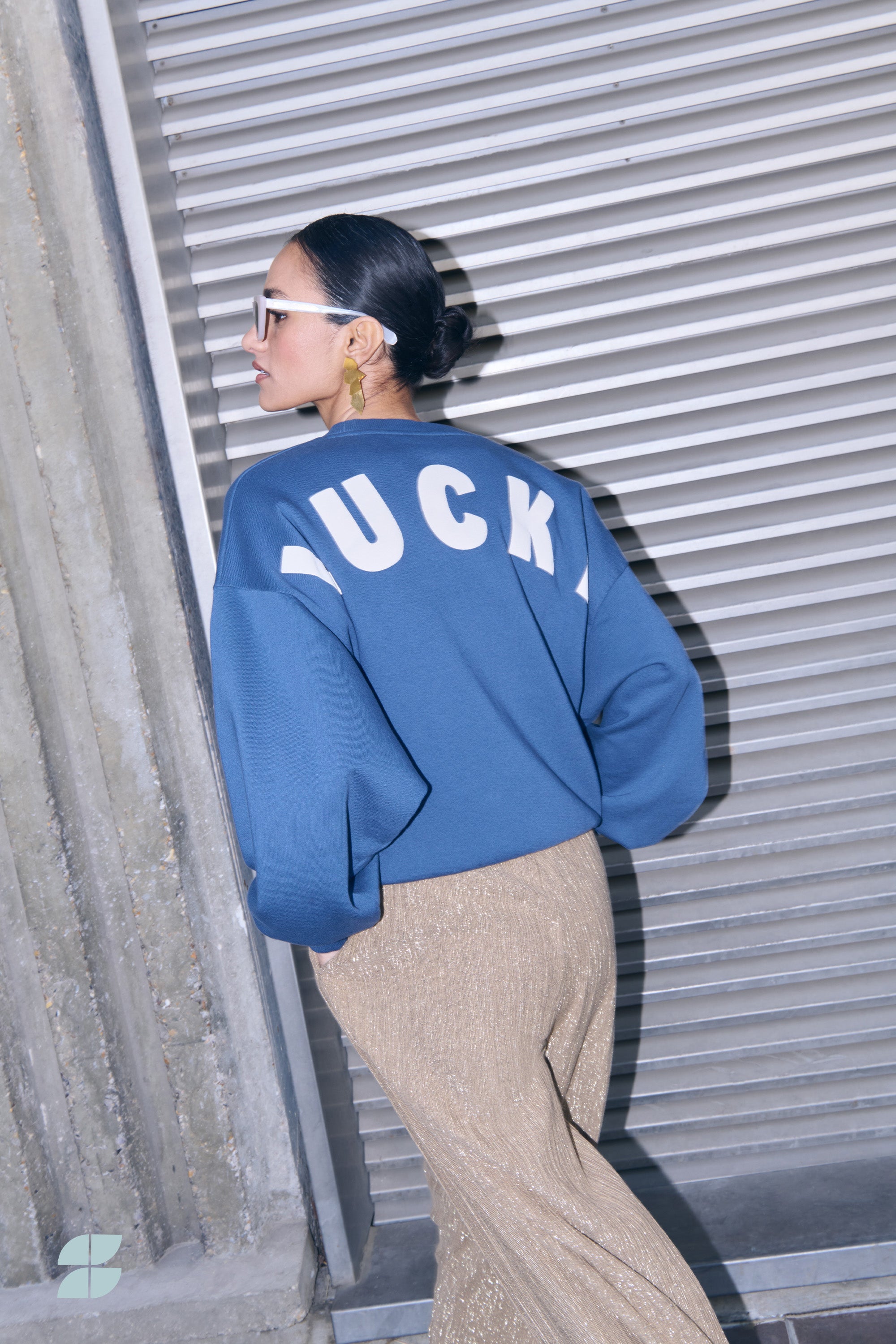 bibi lucky curve sweater | winter blue