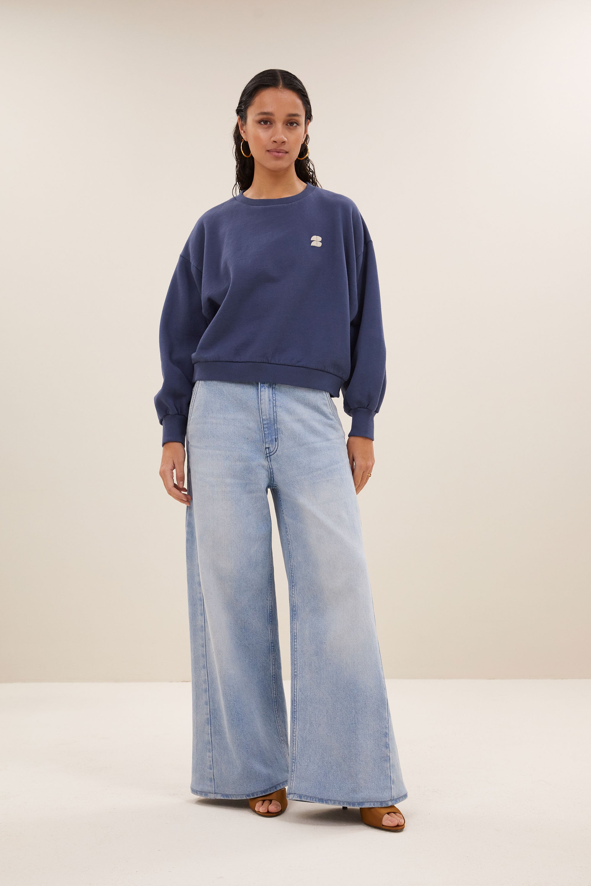 bibi lucky curve sweater | winter blue