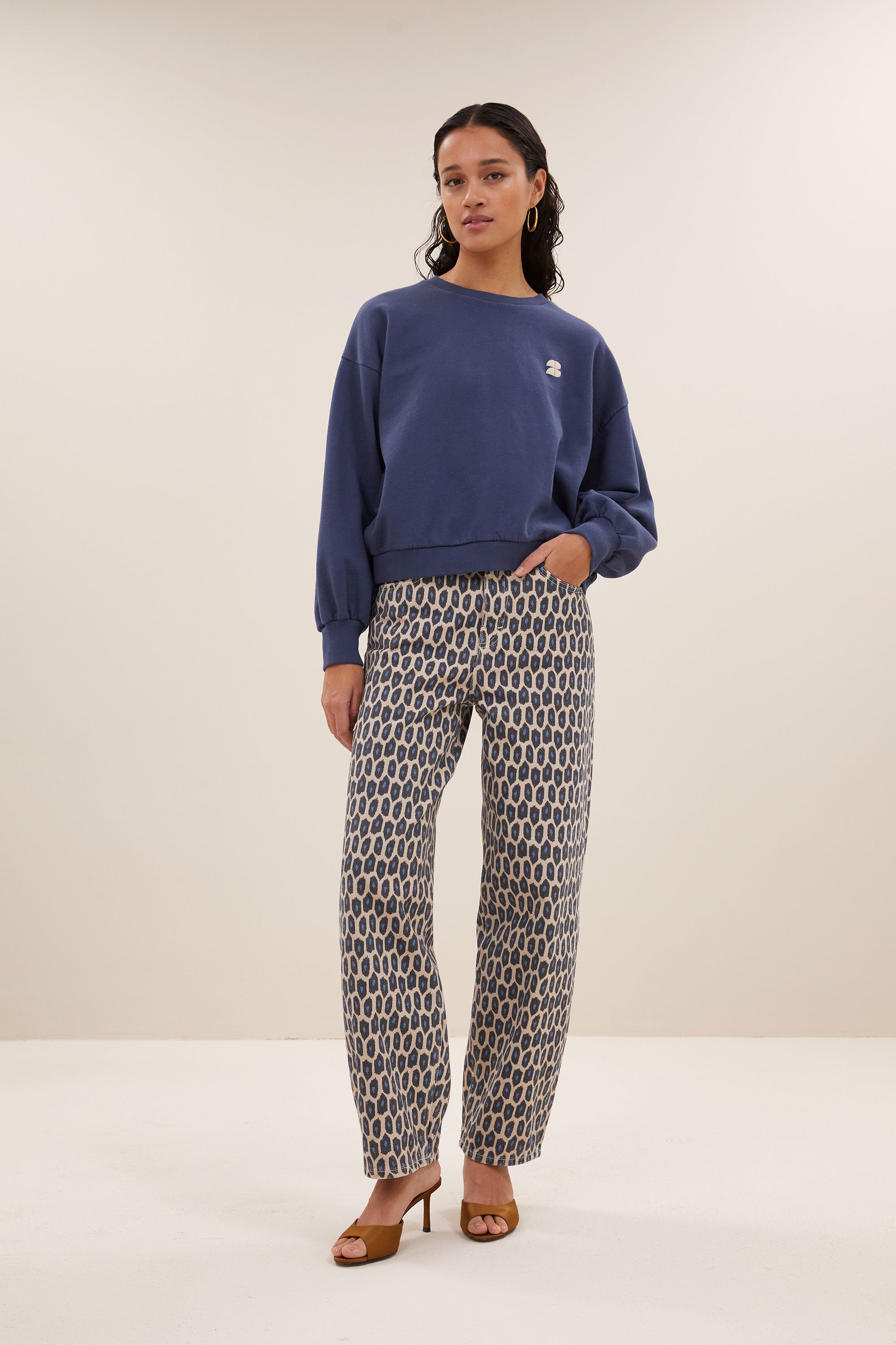 bibi lucky curve sweater | winter blue