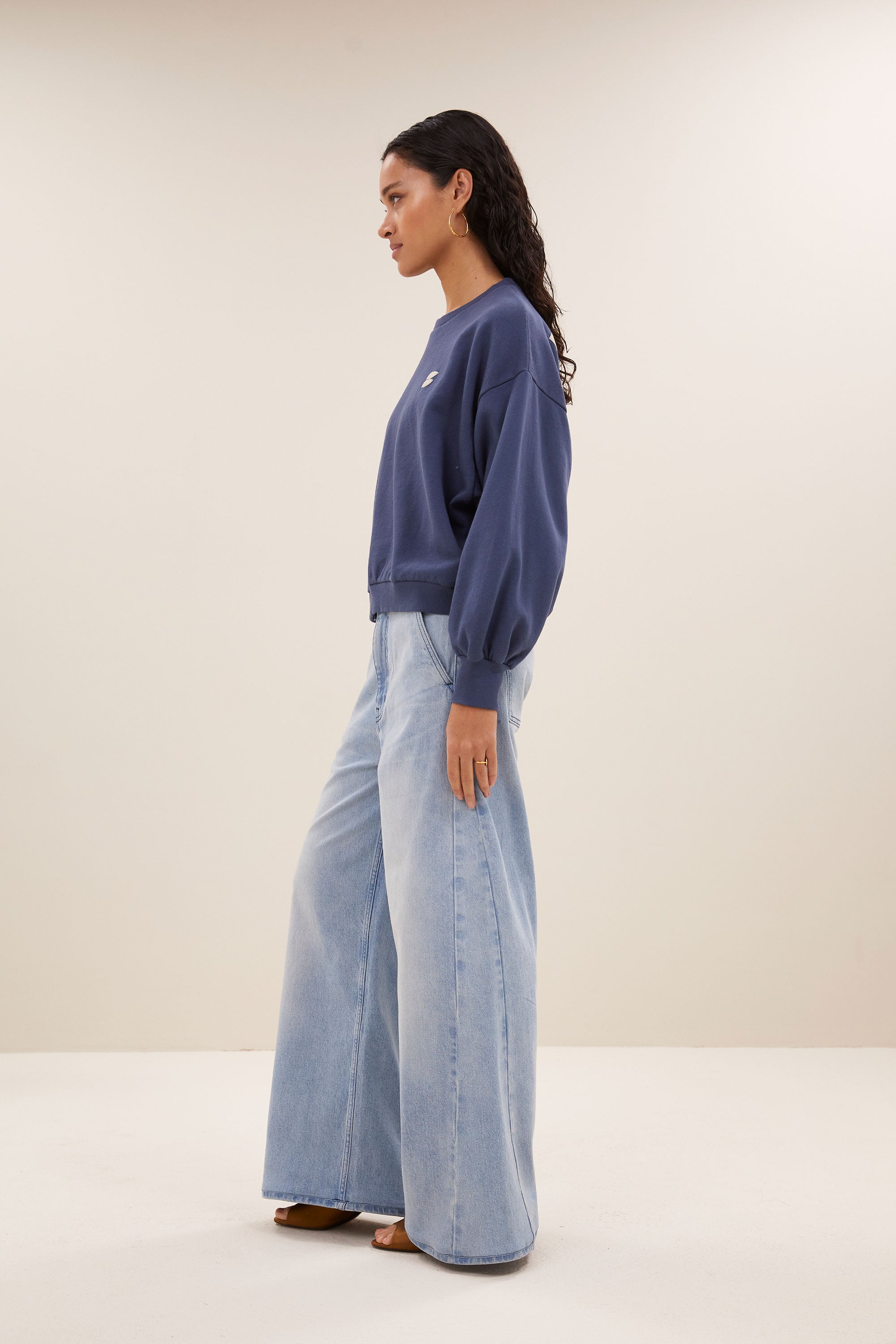 bibi lucky curve sweater | winter blue