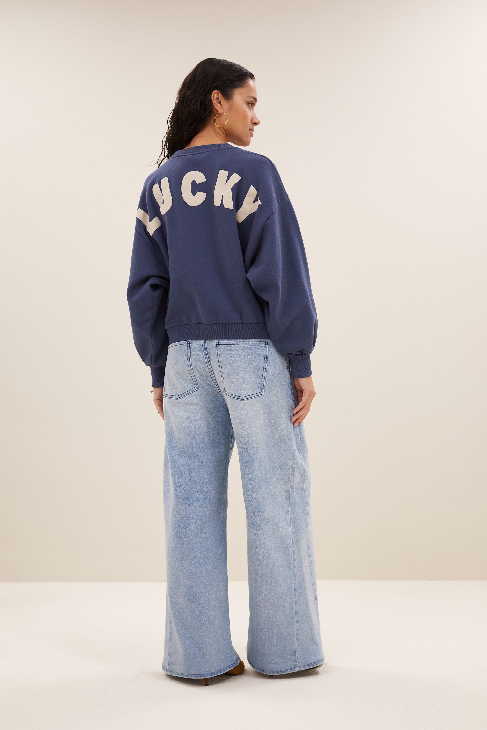 bibi lucky curve sweater | winter blue