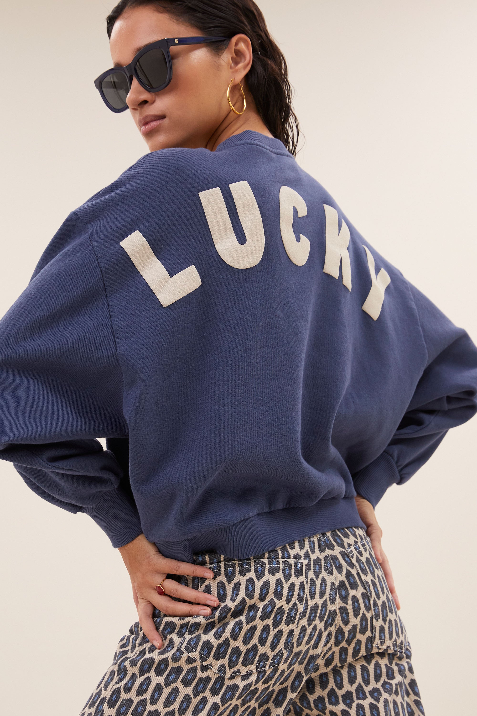 bibi lucky curve sweater | winter blue
