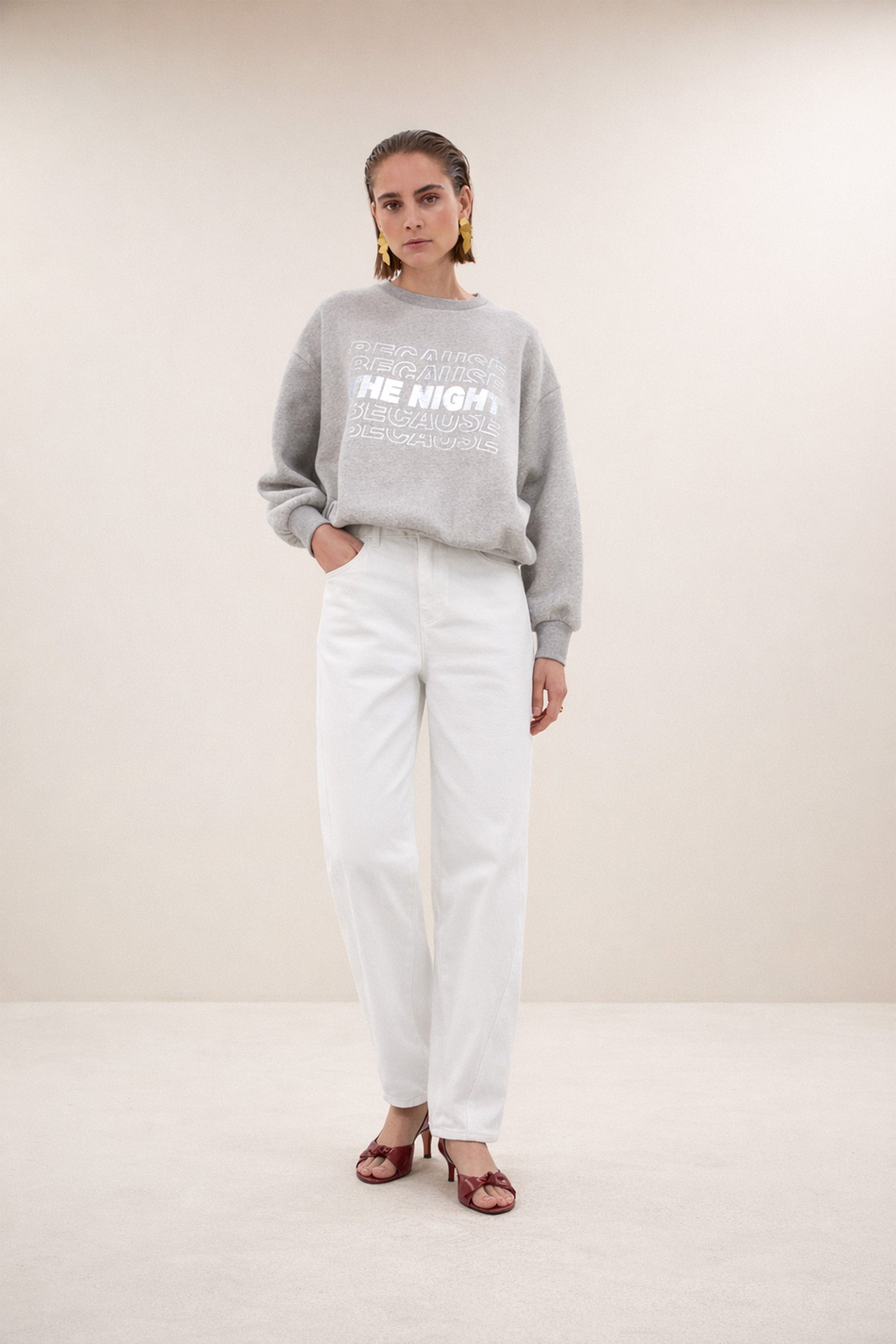 bibi nights melee sweater | grey melee