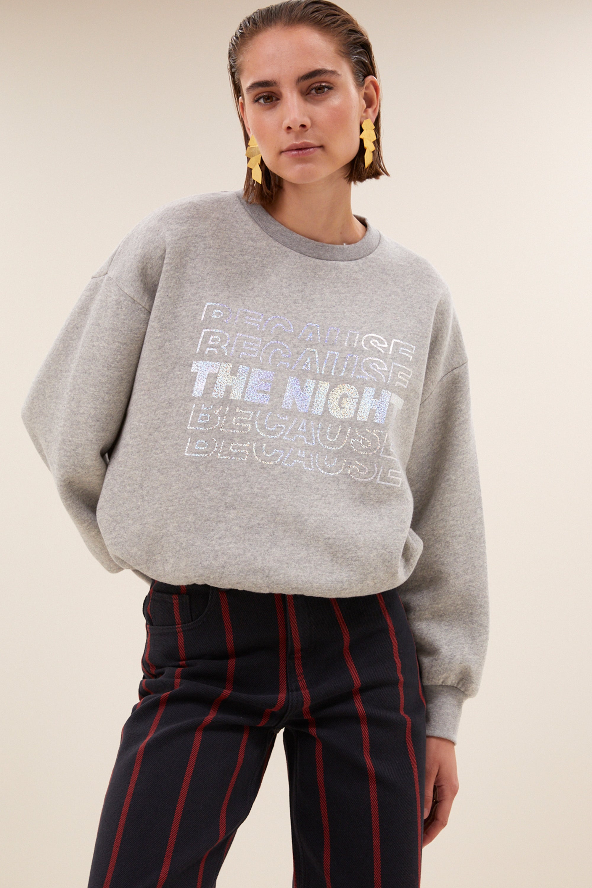 bibi nights melee sweater | grey melee