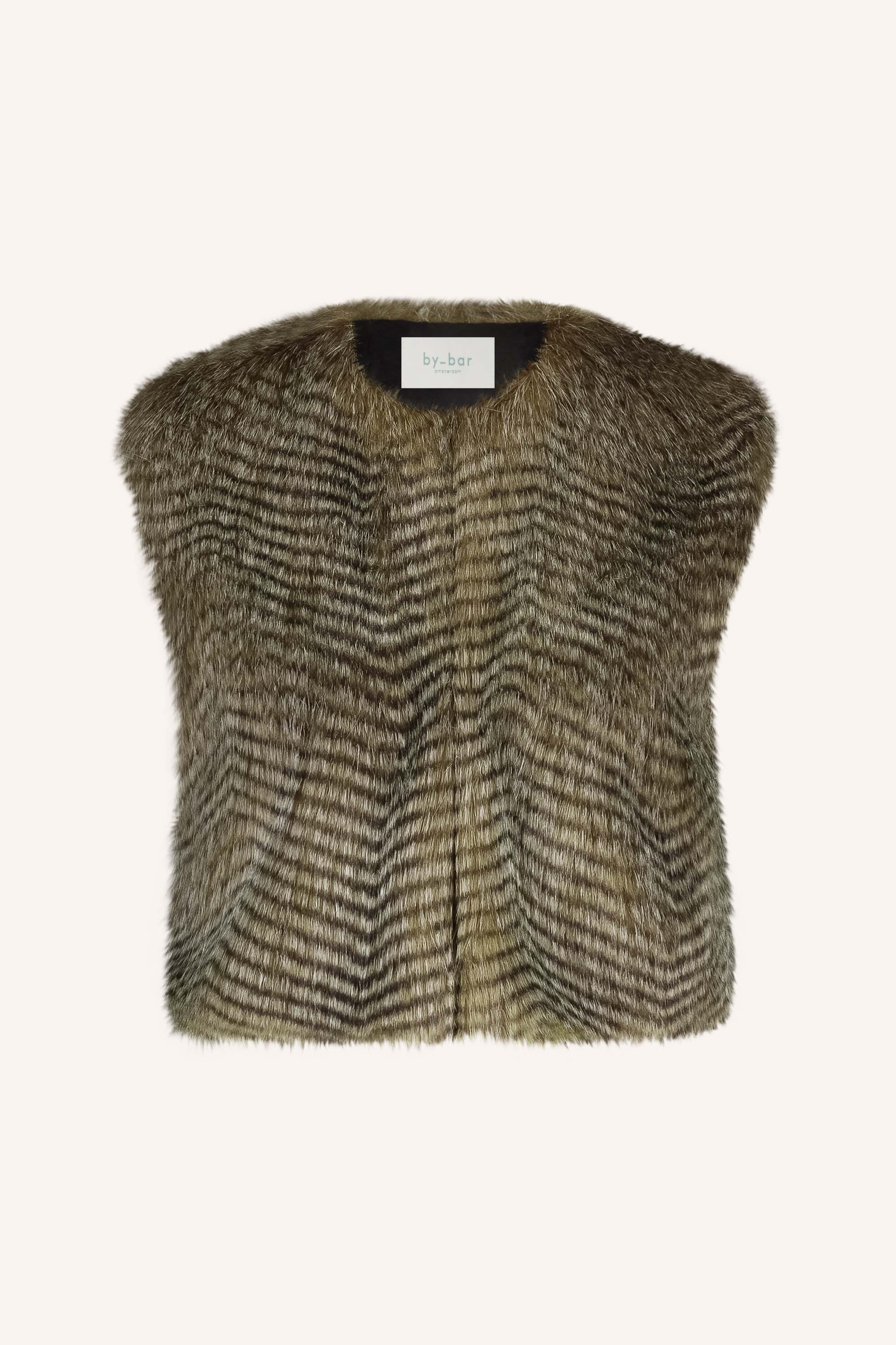 nori faux fur gilet | brown